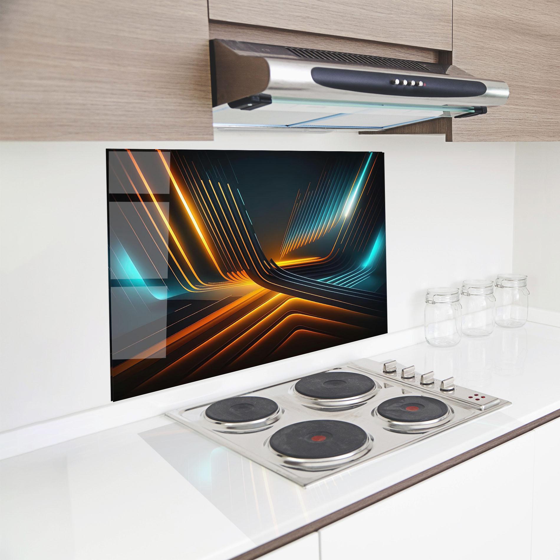 Panou Sticla Bucatarie Futuristic Background mockup 8