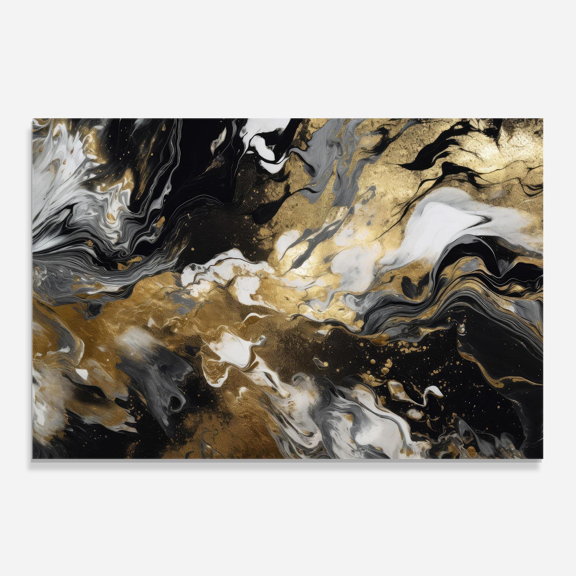 Panou Sticla Bucatarie Gold Acrylic Fluid mockup 0