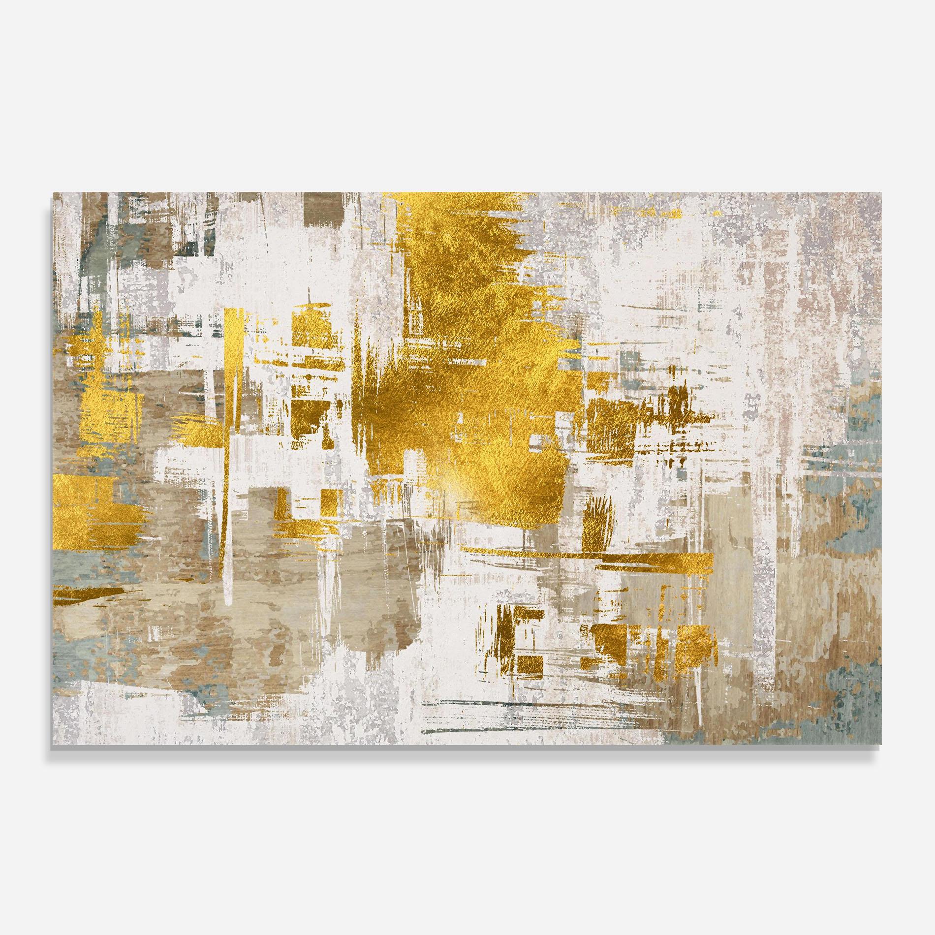 Panou Sticla Bucatarie Gold And White Brush mockup 0