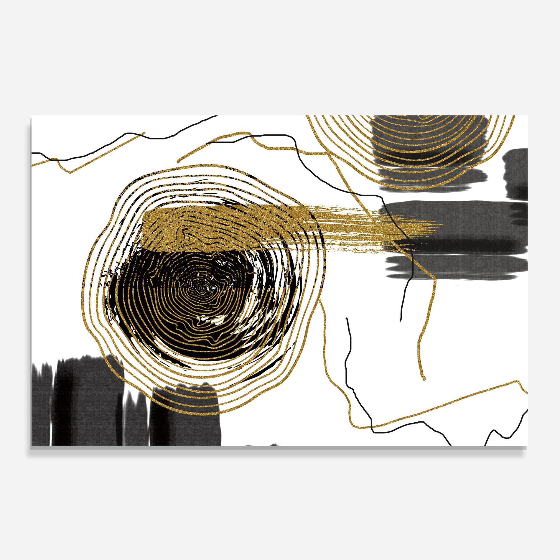 Panou Sticla Bucatarie Golden Grey Spiral mockup 0