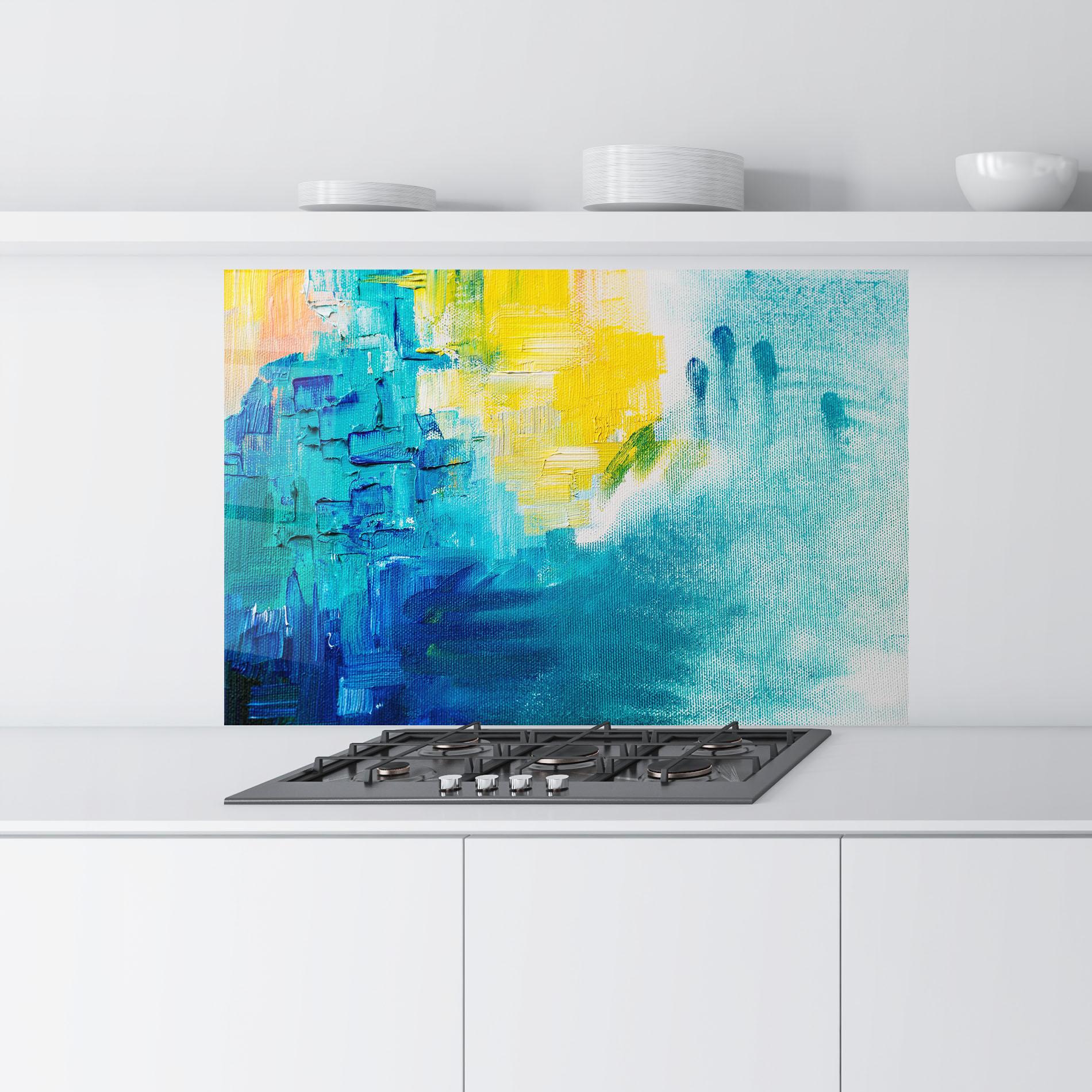 Panou Sticla Bucatarie Abstract Hand Mark mockup 9