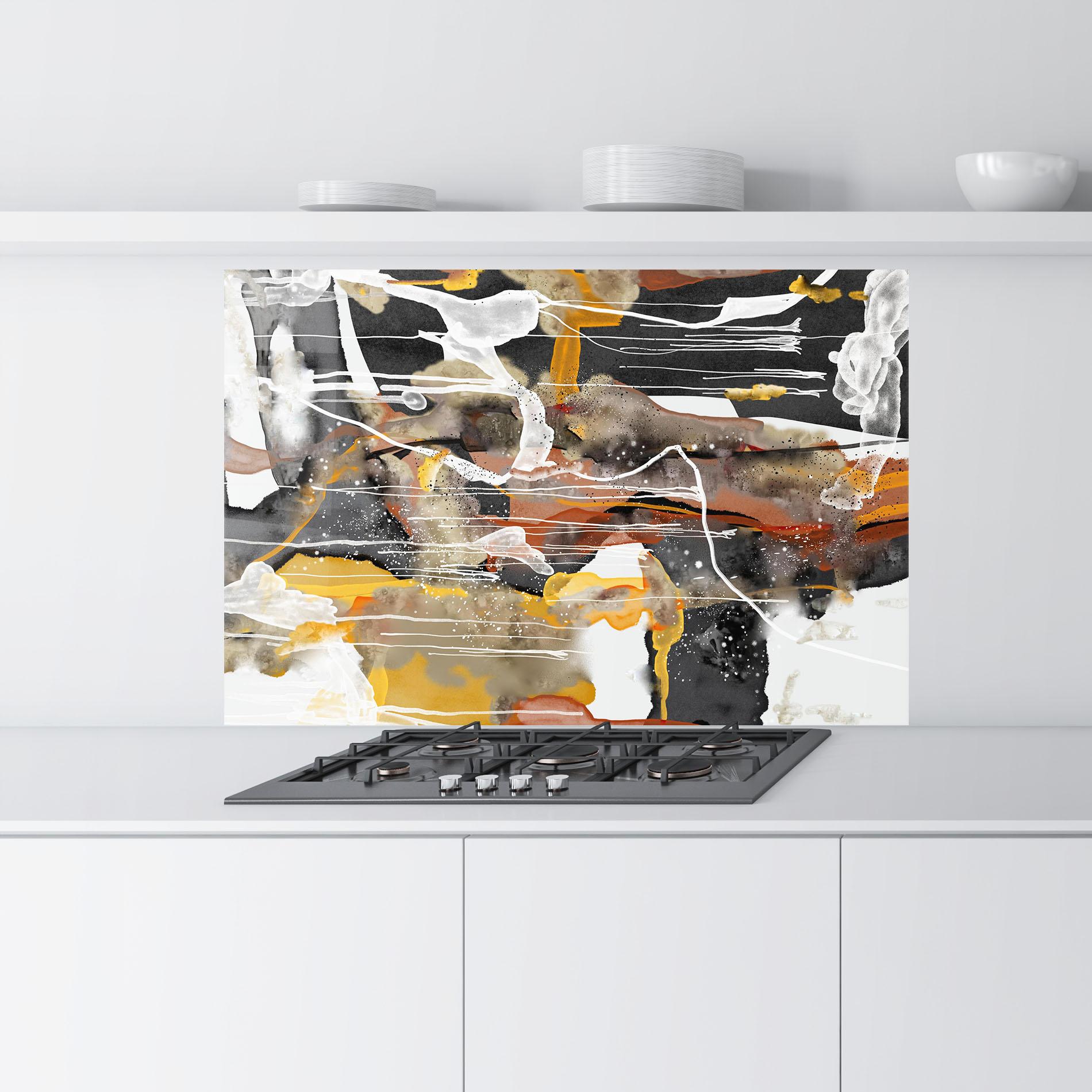 Panou Sticla Bucatarie Abstract Water Colors mockup 9