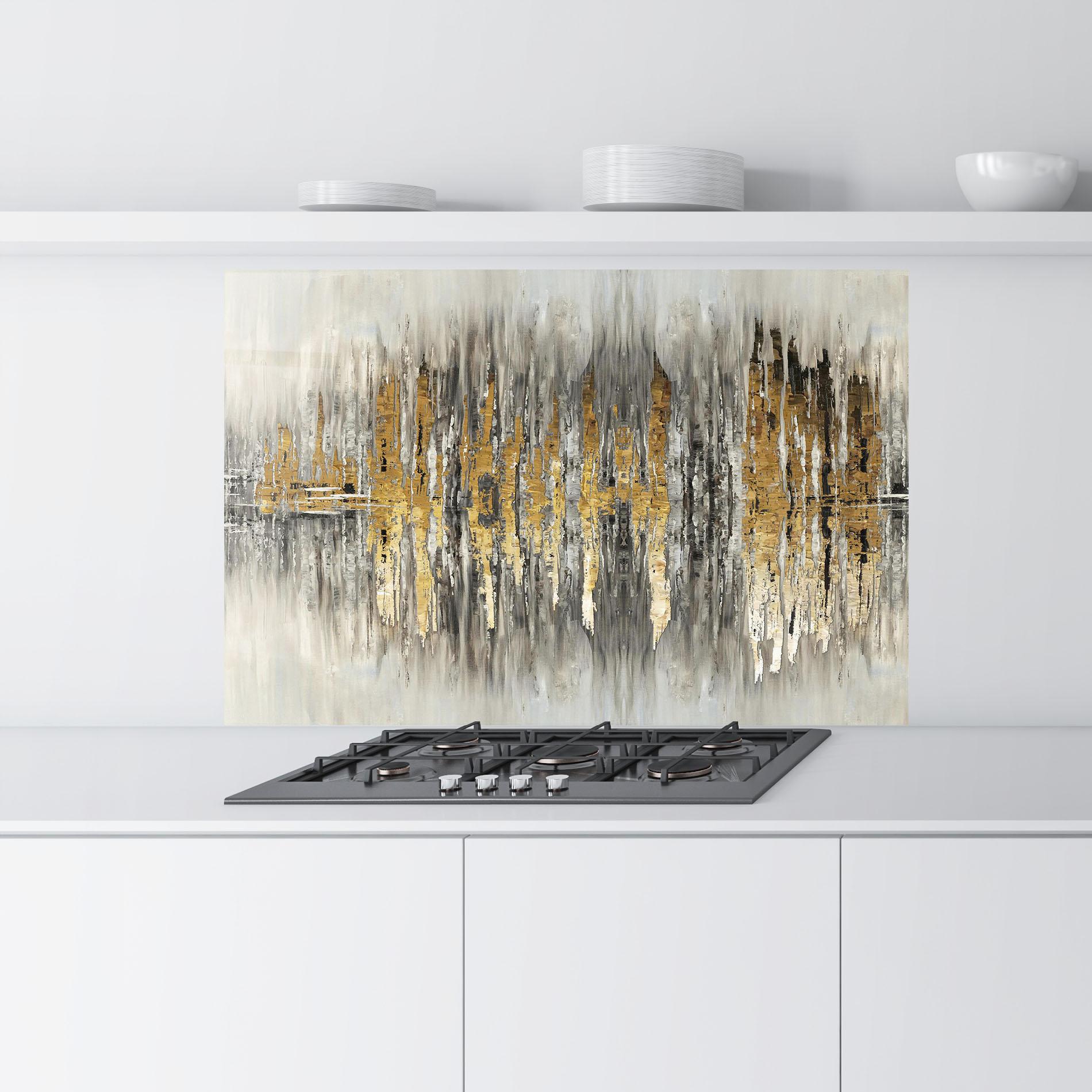 Panou Sticla Bucatarie Acrylic Silver Paint mockup 9