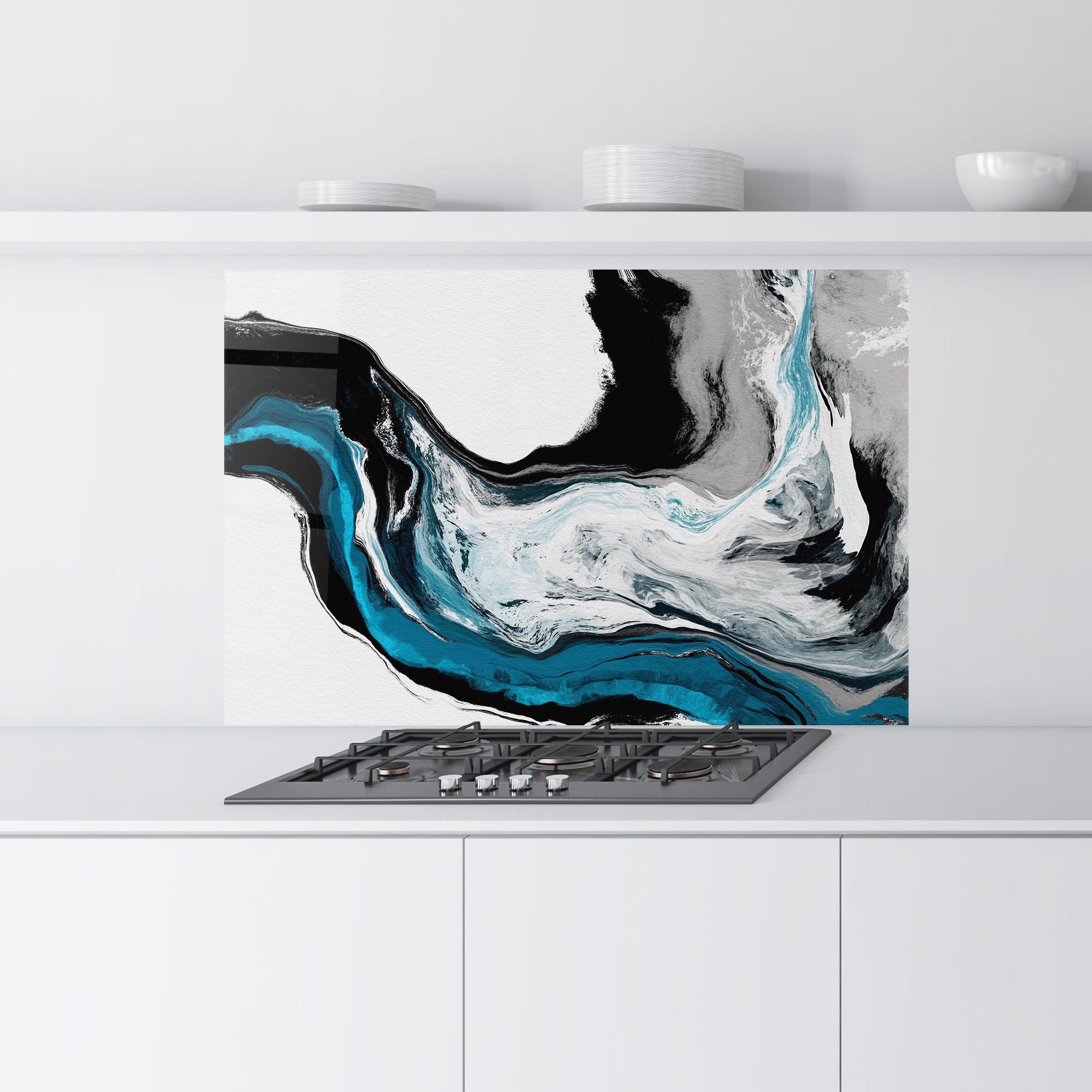 Panou Sticla Bucatarie Beautiful Abstract Wave mockup 9