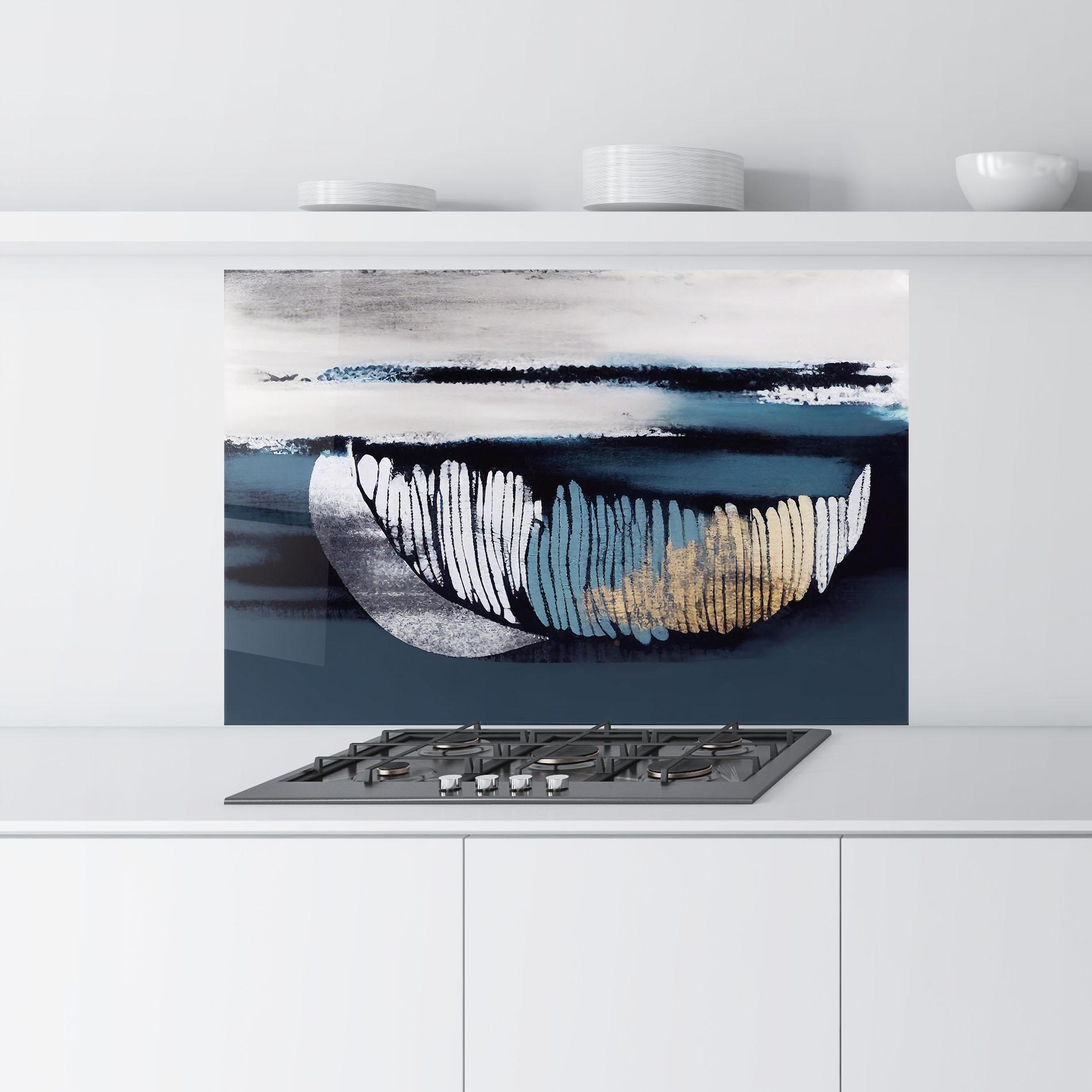 Panou Sticla Bucatarie Blue Feather mockup 9