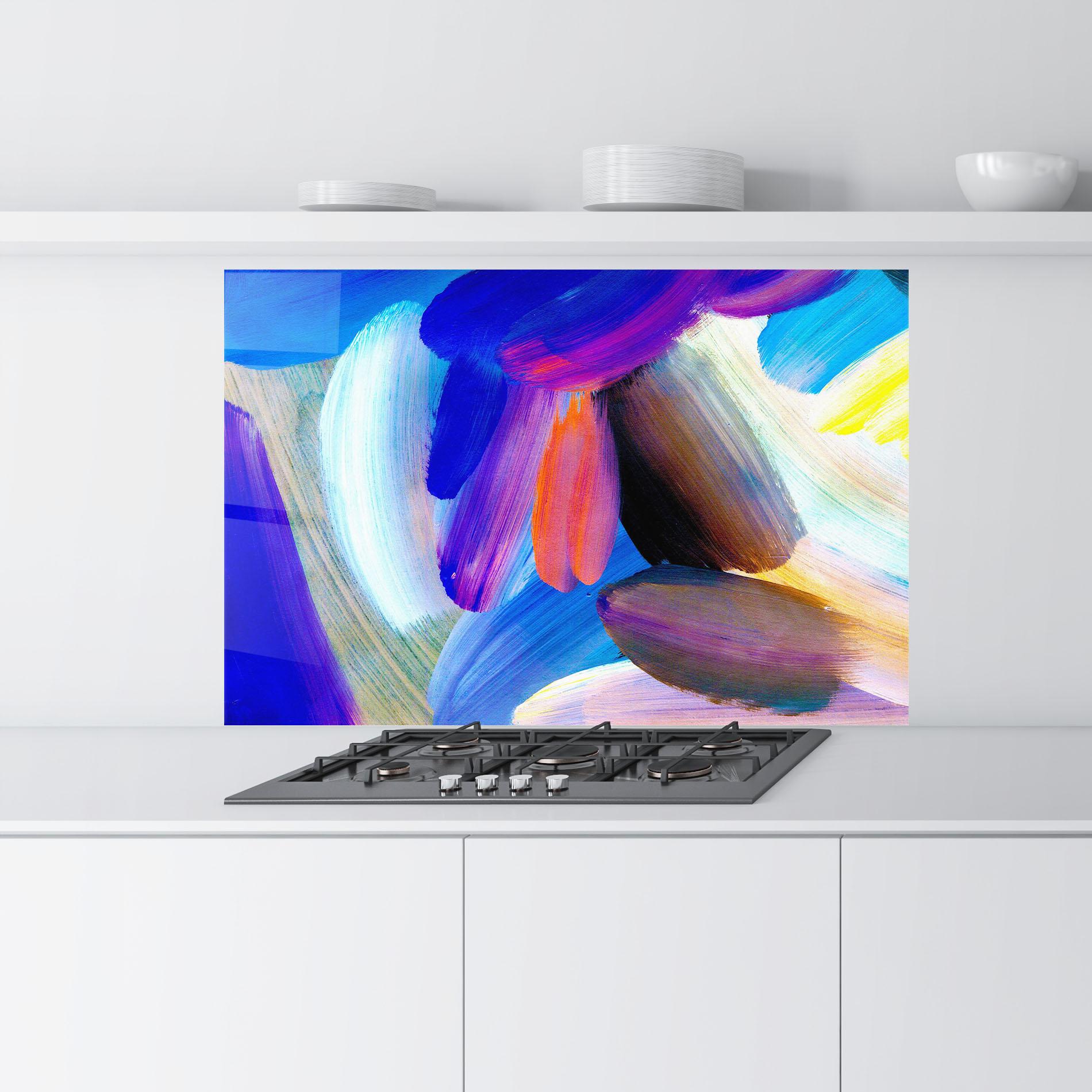 Panou Sticla Bucatarie Colorful Abstract mockup 9