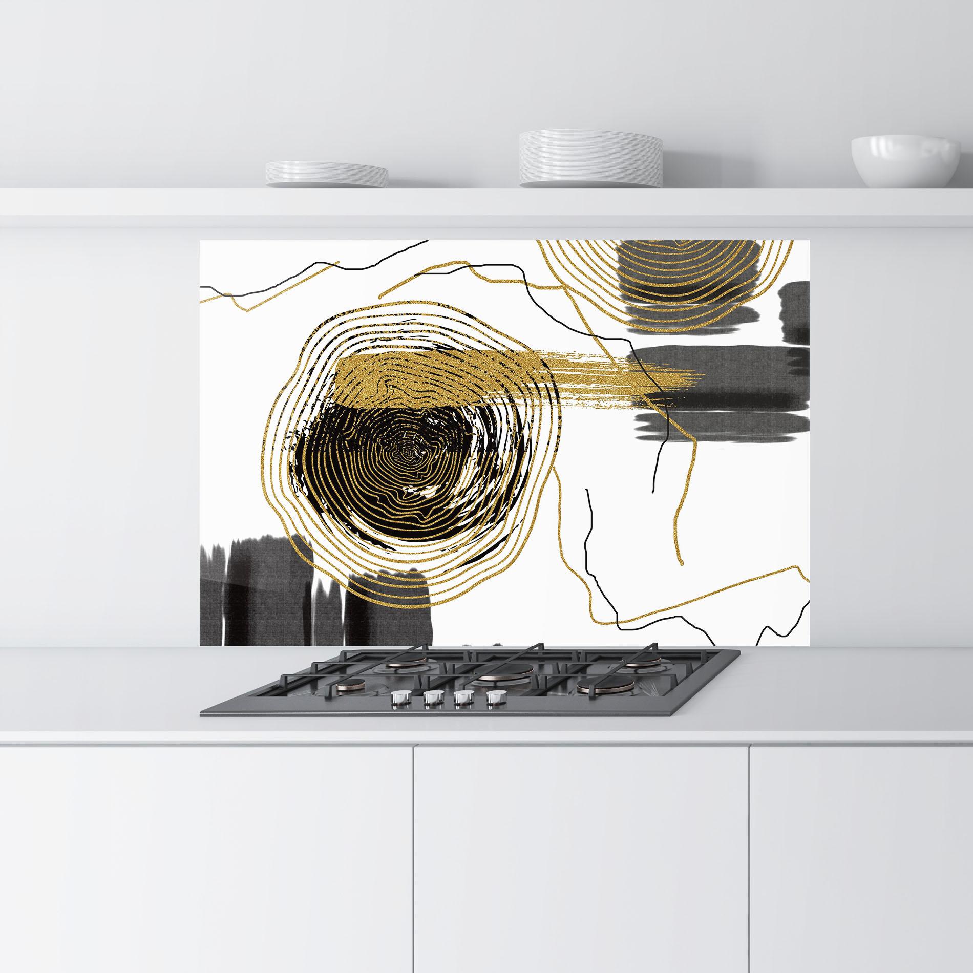 Panou Sticla Bucatarie Golden Grey Spiral mockup 9