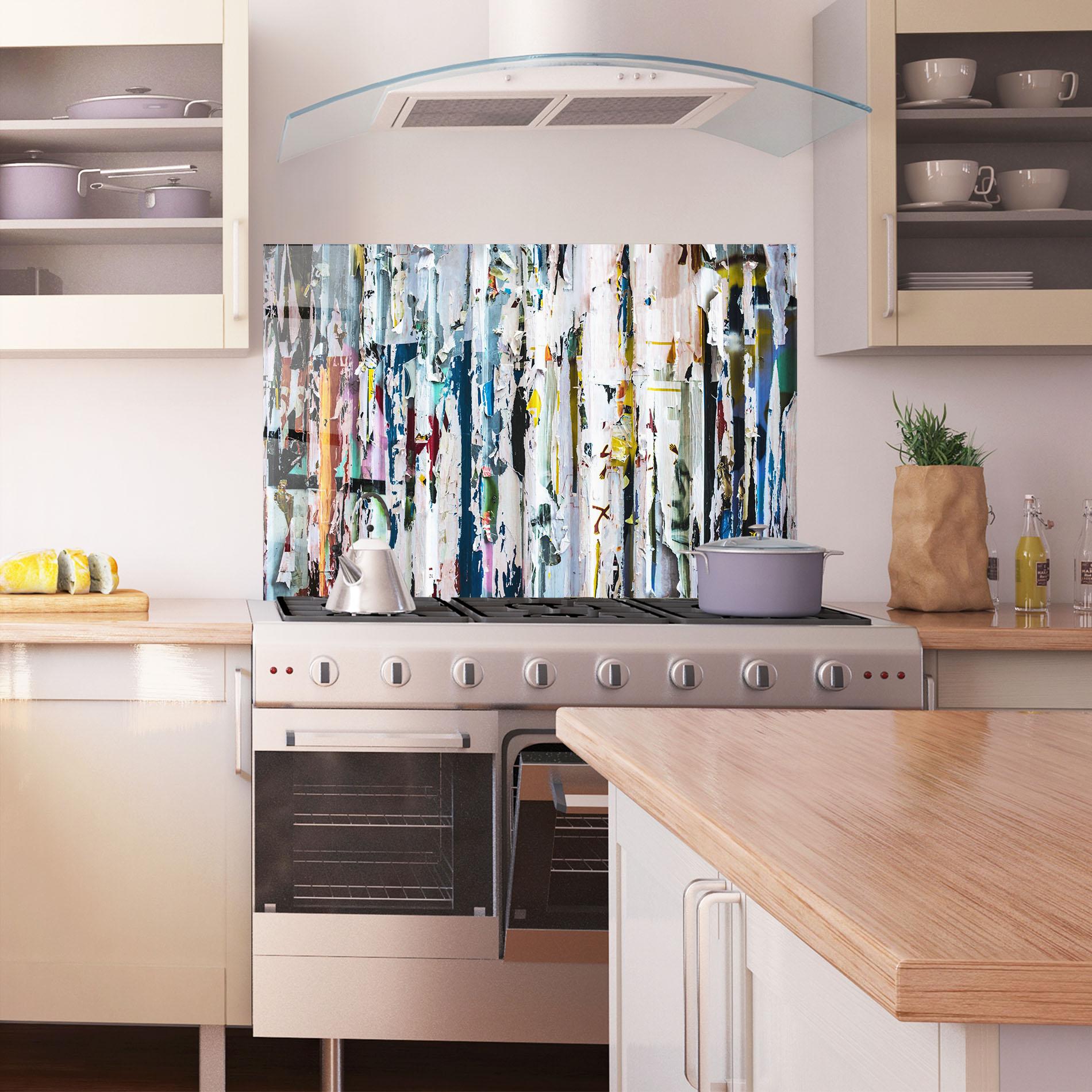 Panou Sticla Bucatarie Abstract Torn Paper mockup 1