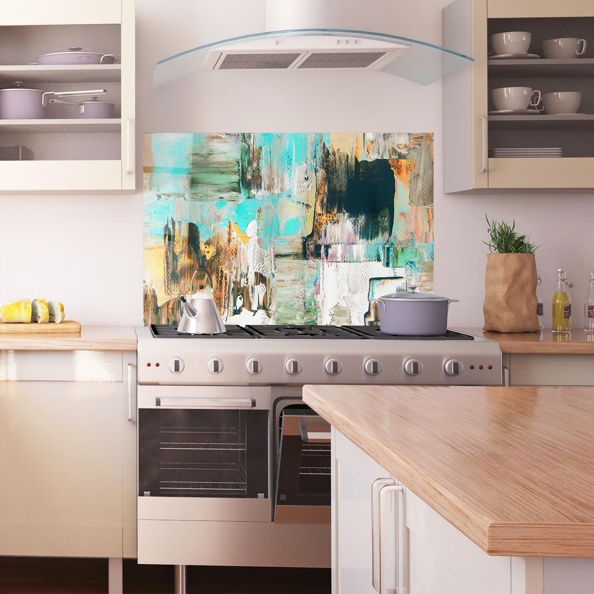 Panou Sticla Bucatarie Acrylic Textured Paint mockup 1