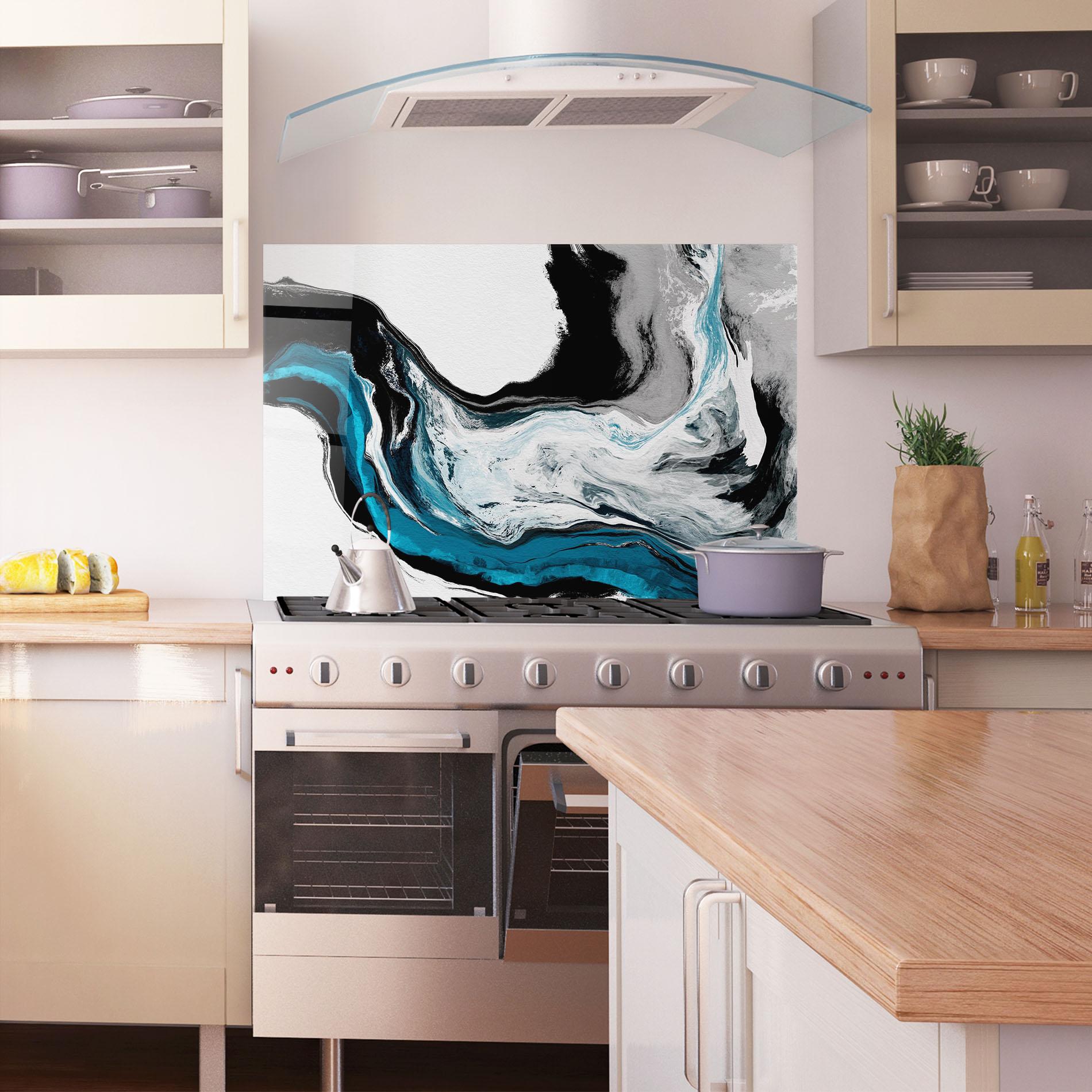 Panou Sticla Bucatarie Beautiful Abstract Wave mockup 1