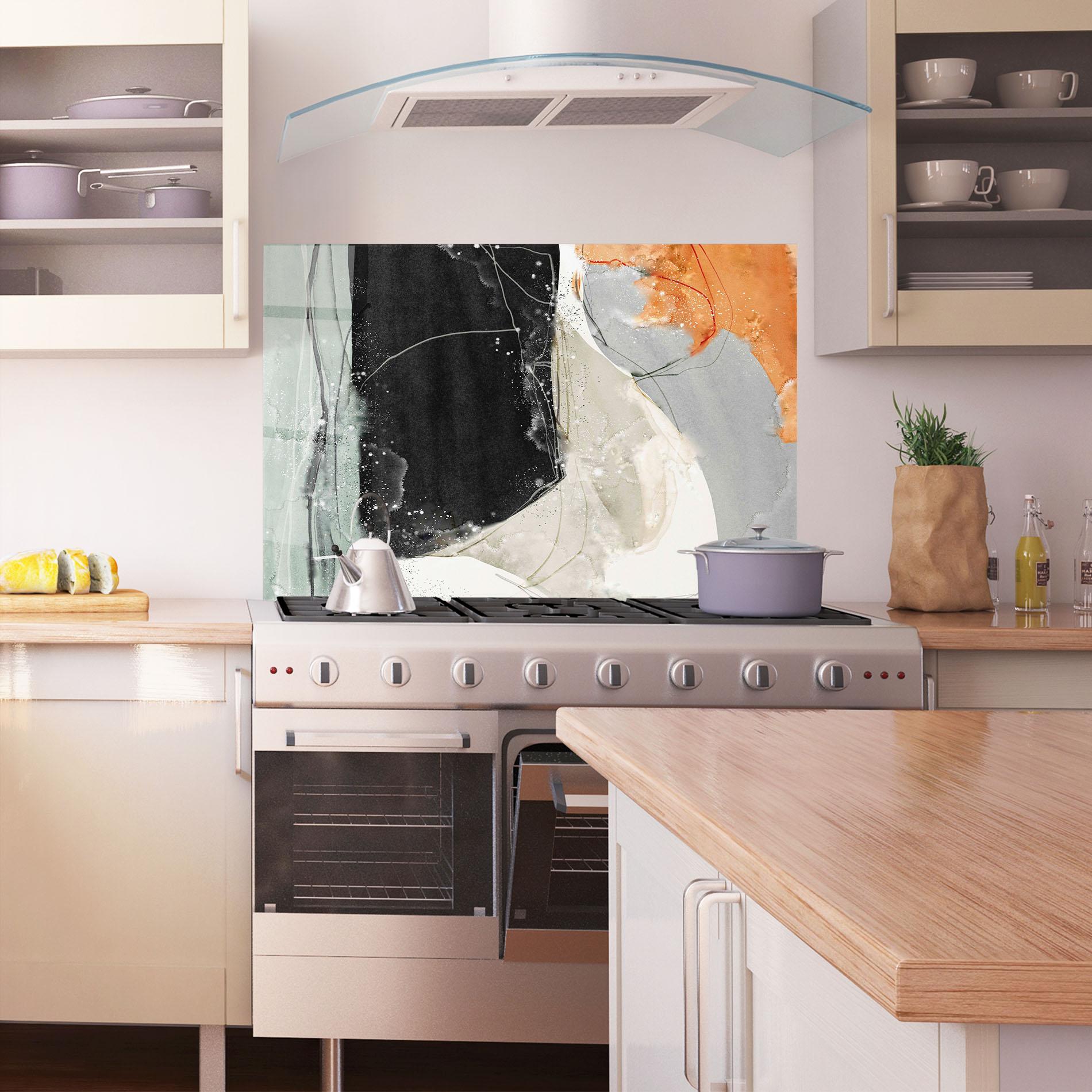 Panou Sticla Bucatarie Beautiful White Drops mockup 1