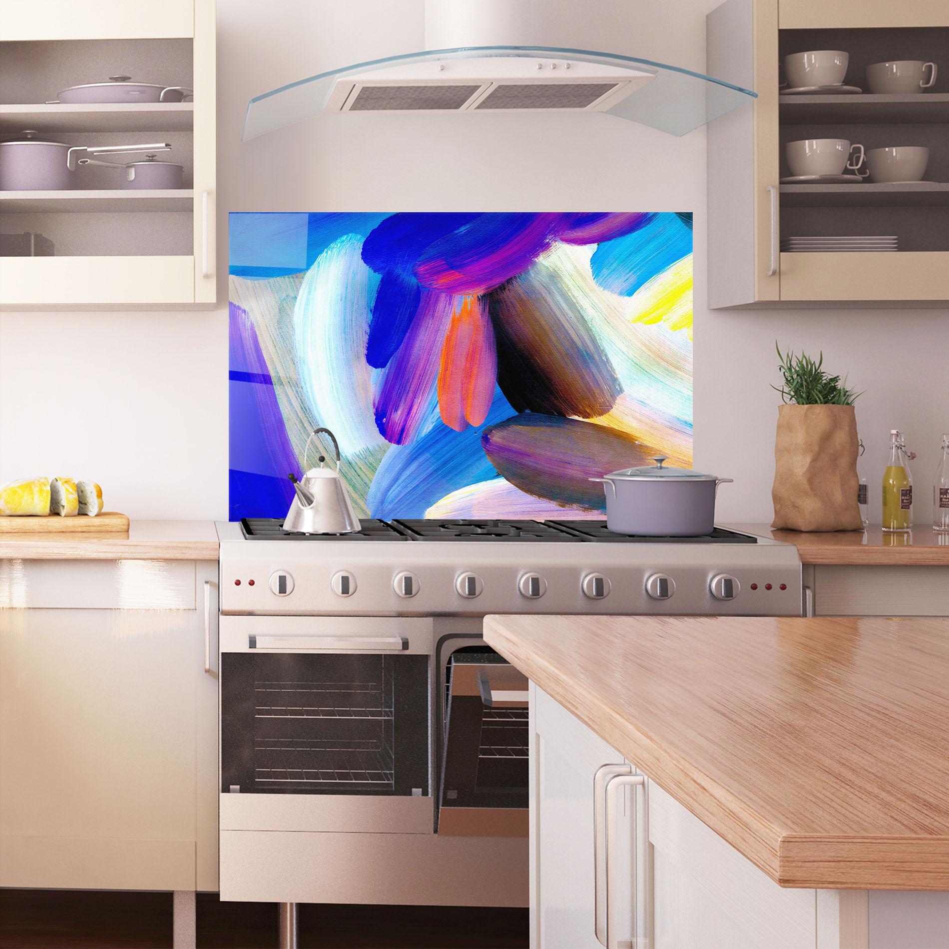 Panou Sticla Bucatarie Colorful Abstract mockup 1