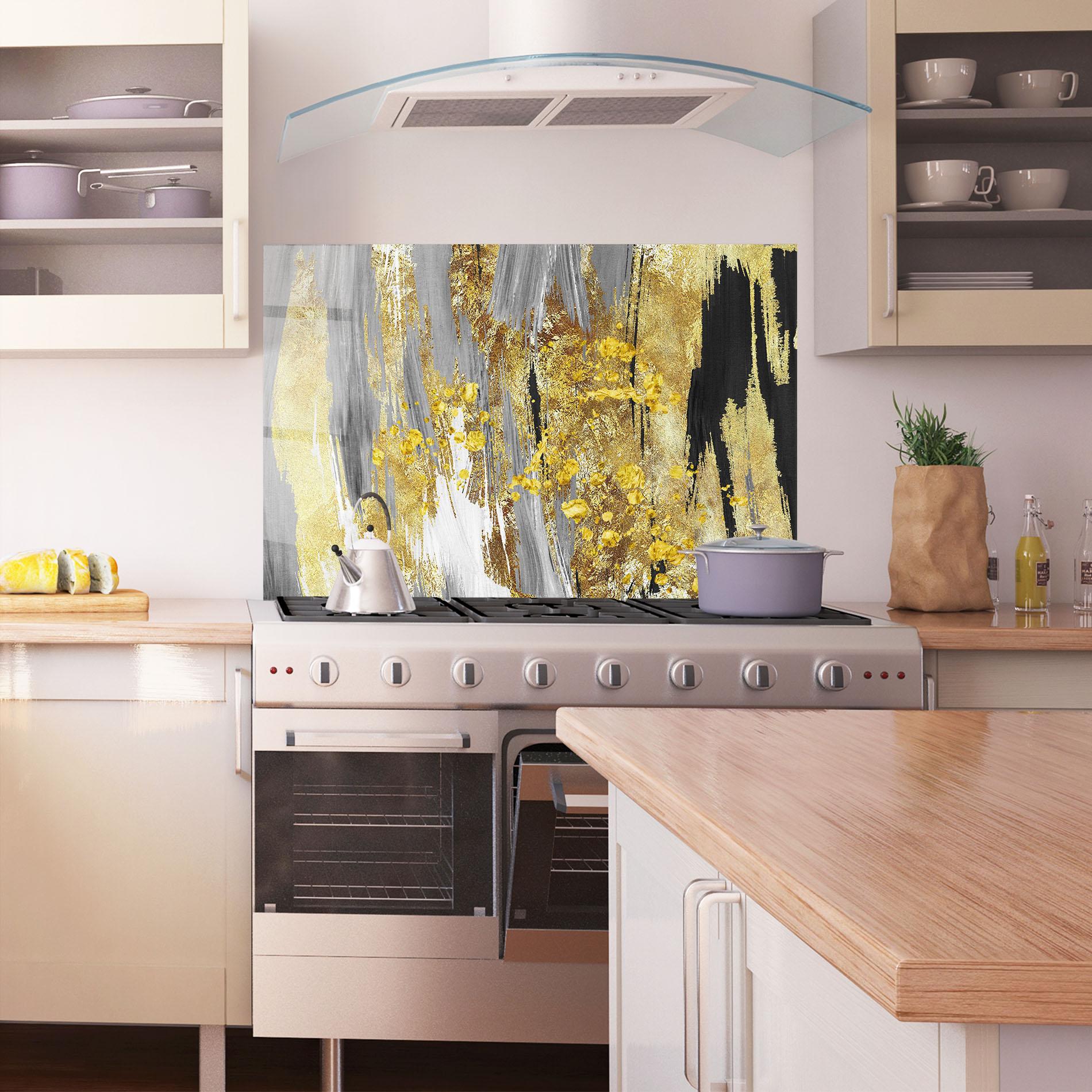 Panou Sticla Bucatarie Golden Grfey Lines mockup 1