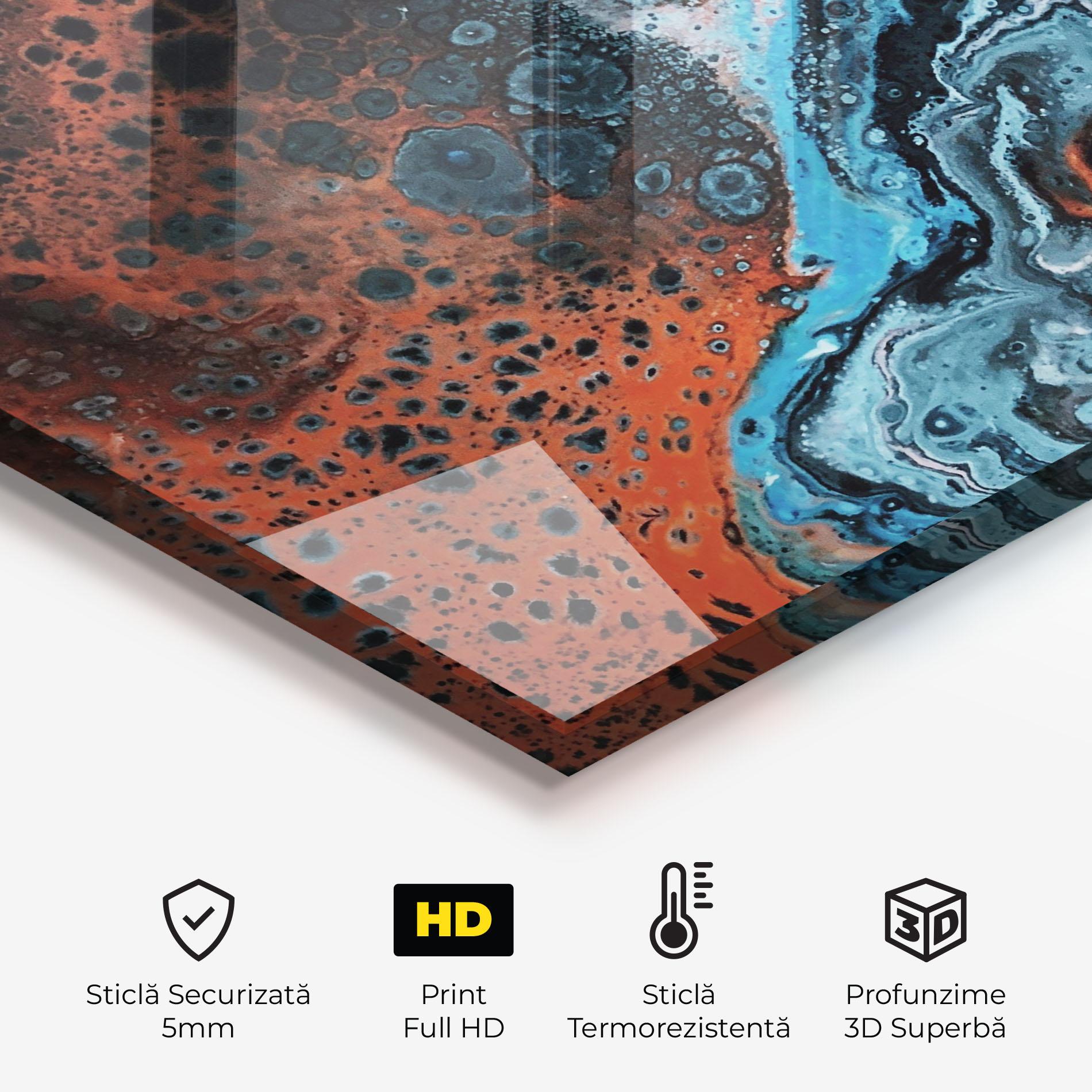 Panou Sticla Bucatarie Abstract Turqoise Colors mockup 2