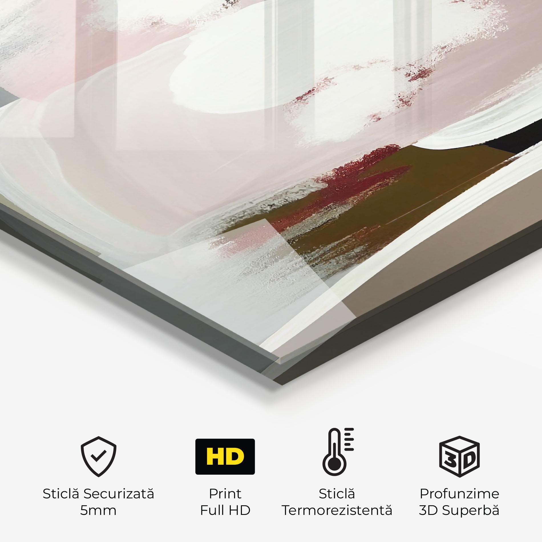 Panou Sticla Bucatarie Abstract White Clouds mockup 2