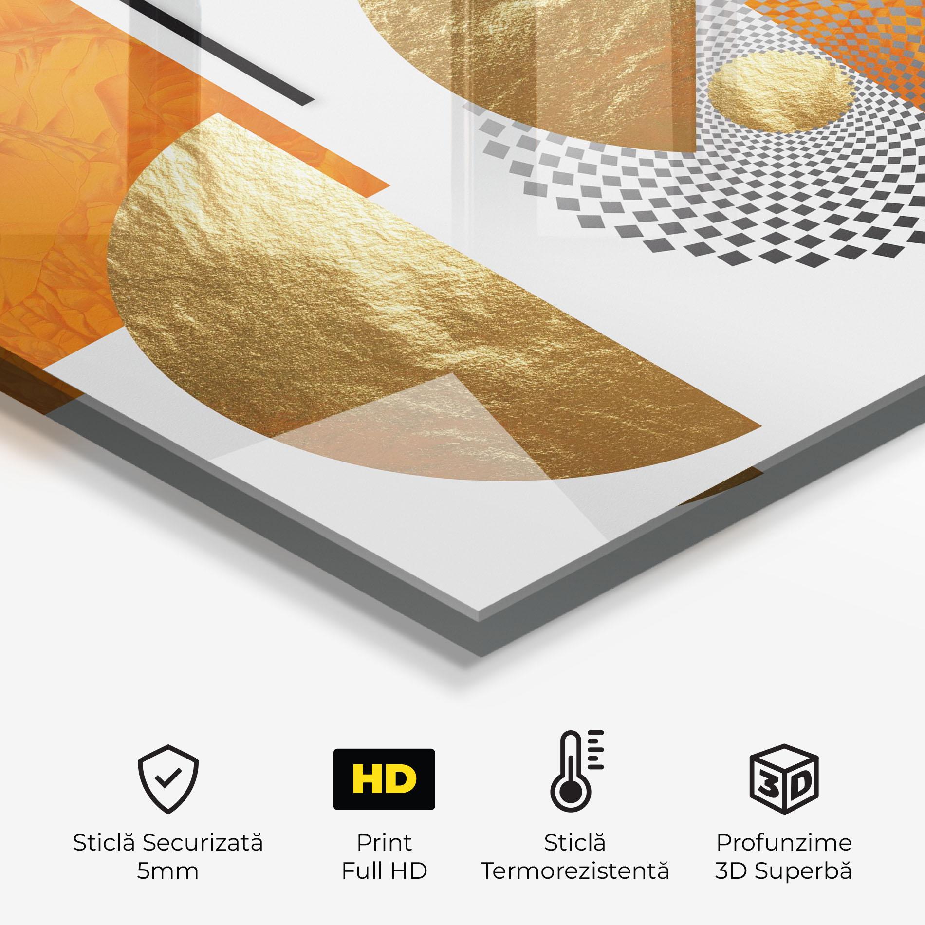 Panou Sticla Bucatarie Beautiful Gold Shapes mockup 2