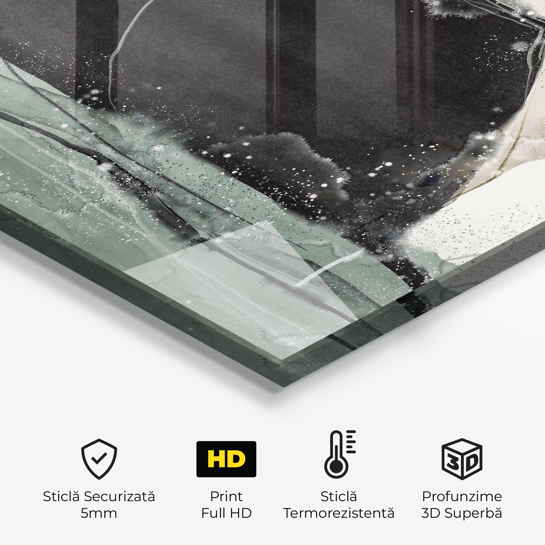 Panou Sticla Bucatarie Beautiful White Drops mockup 2