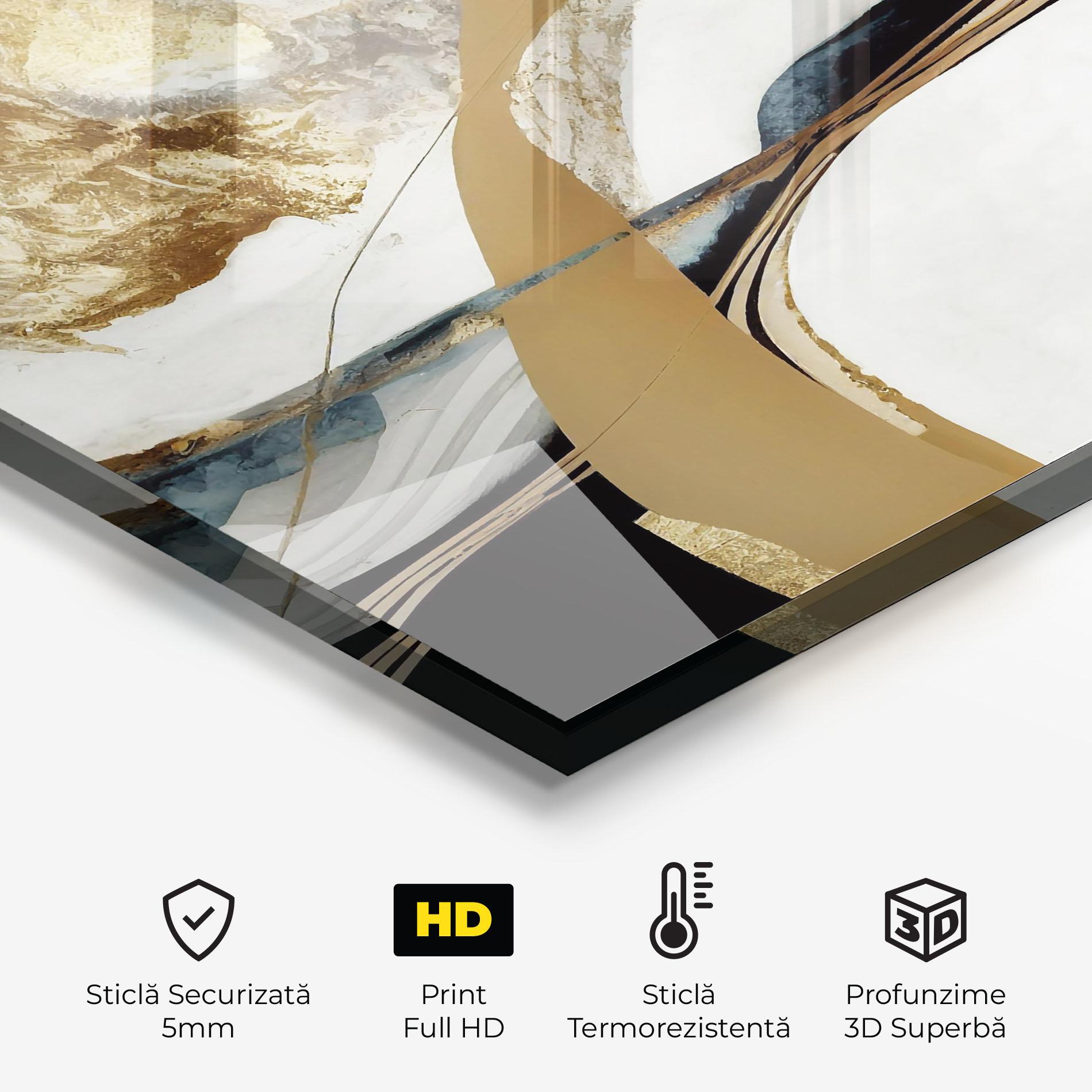 Panou Sticla Bucatarie Golden Blue Marble mockup 2