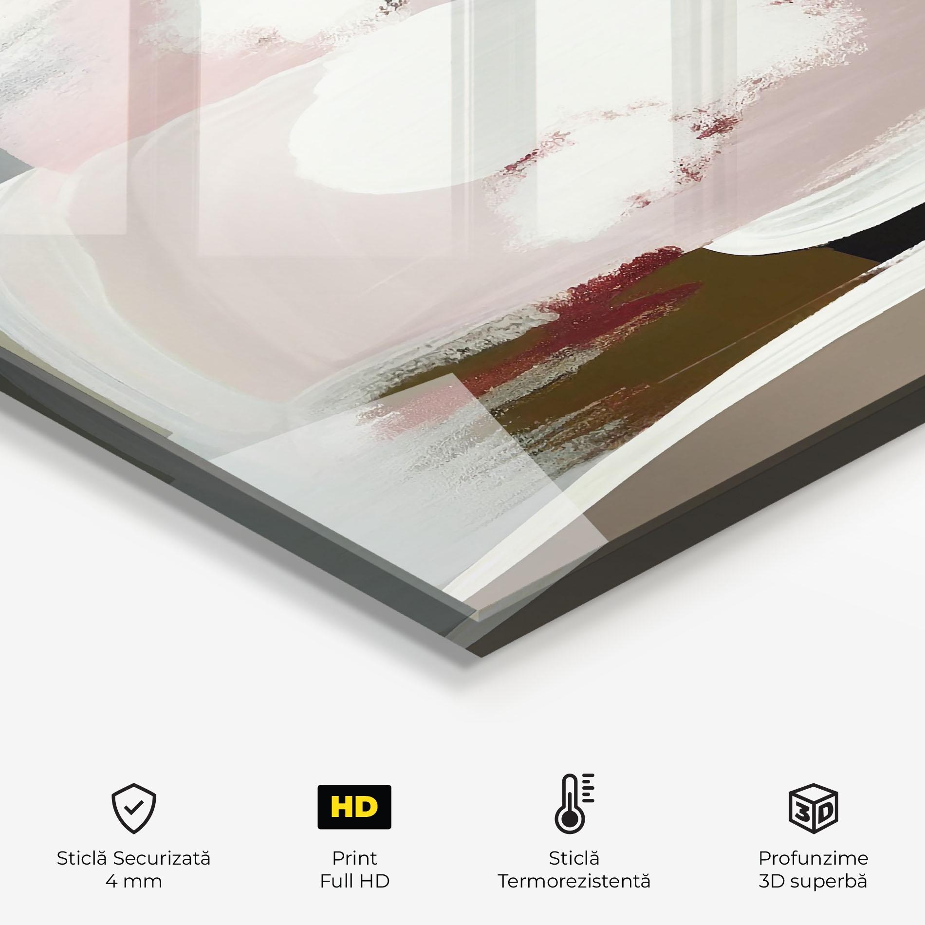 Panou Sticla Bucatarie Abstract White Clouds mockup 2