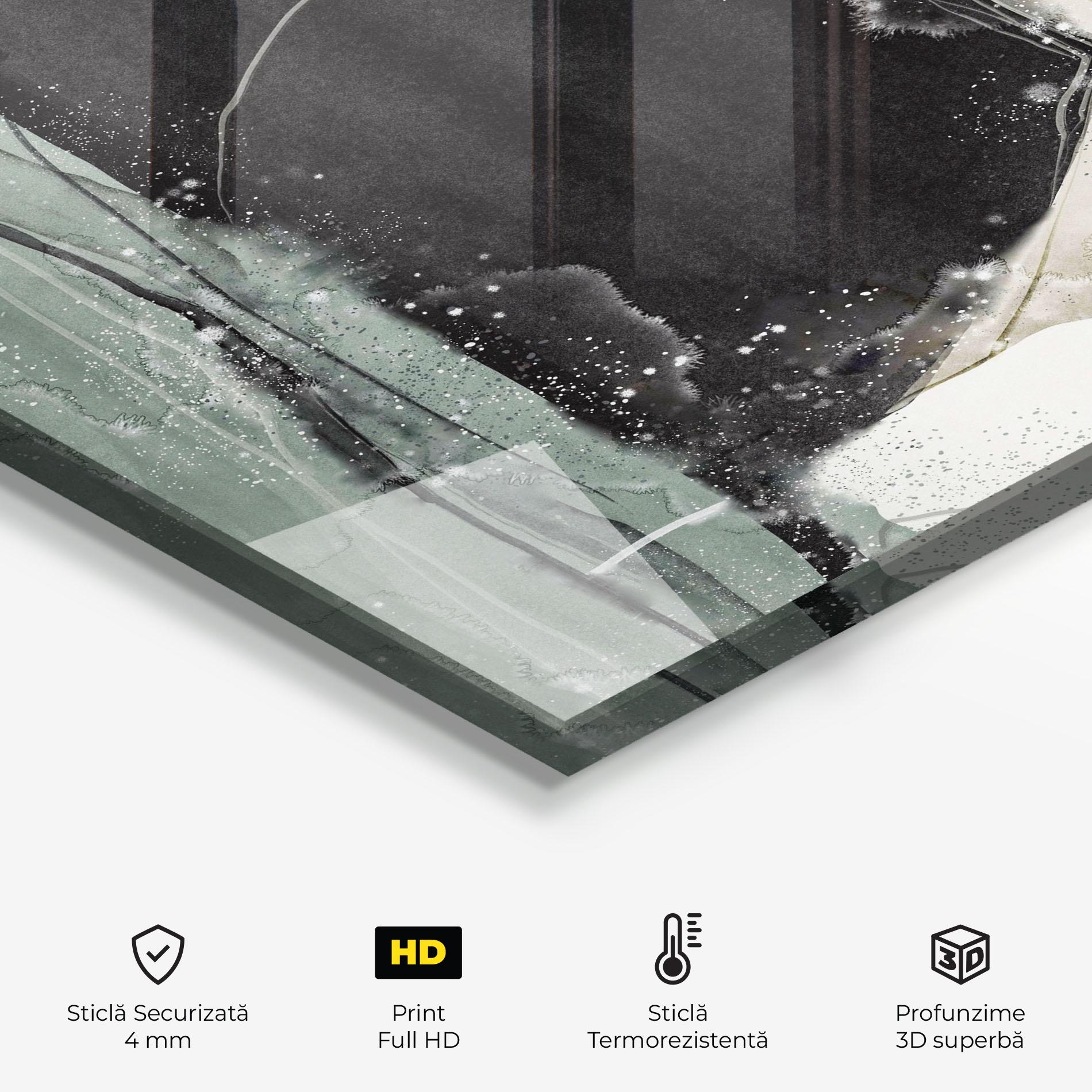 Panou Sticla Bucatarie Beautiful White Drops mockup 2