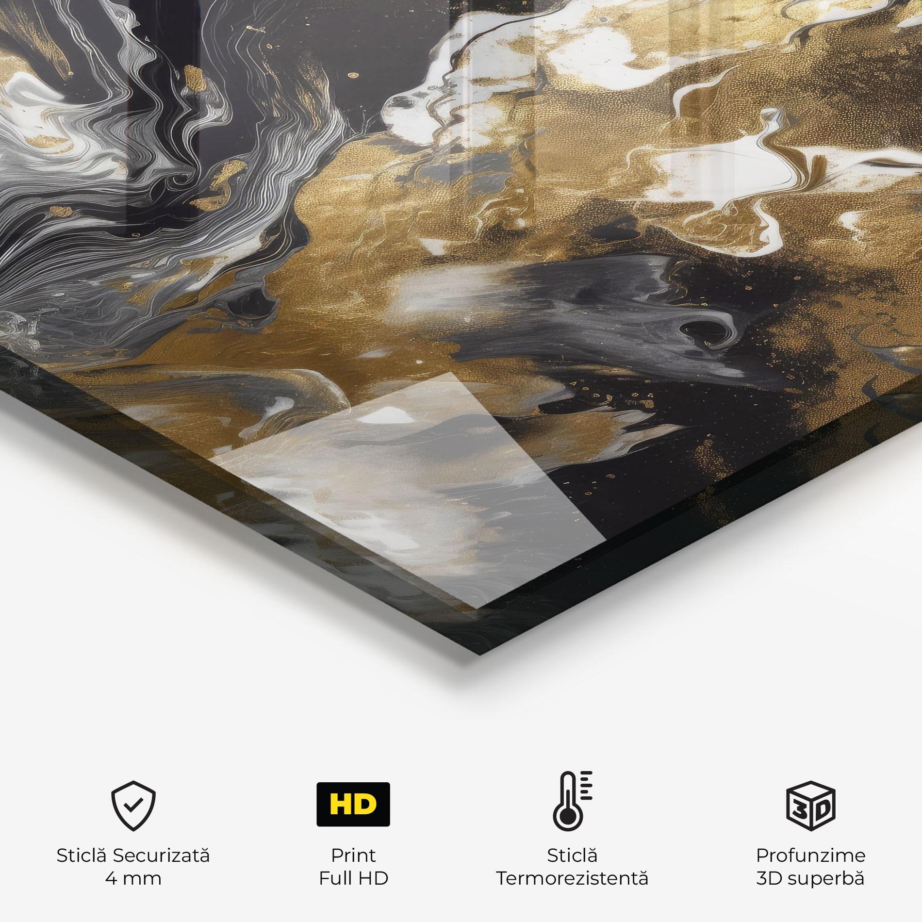 Panou Sticla Bucatarie Gold Acrylic Fluid mockup 2