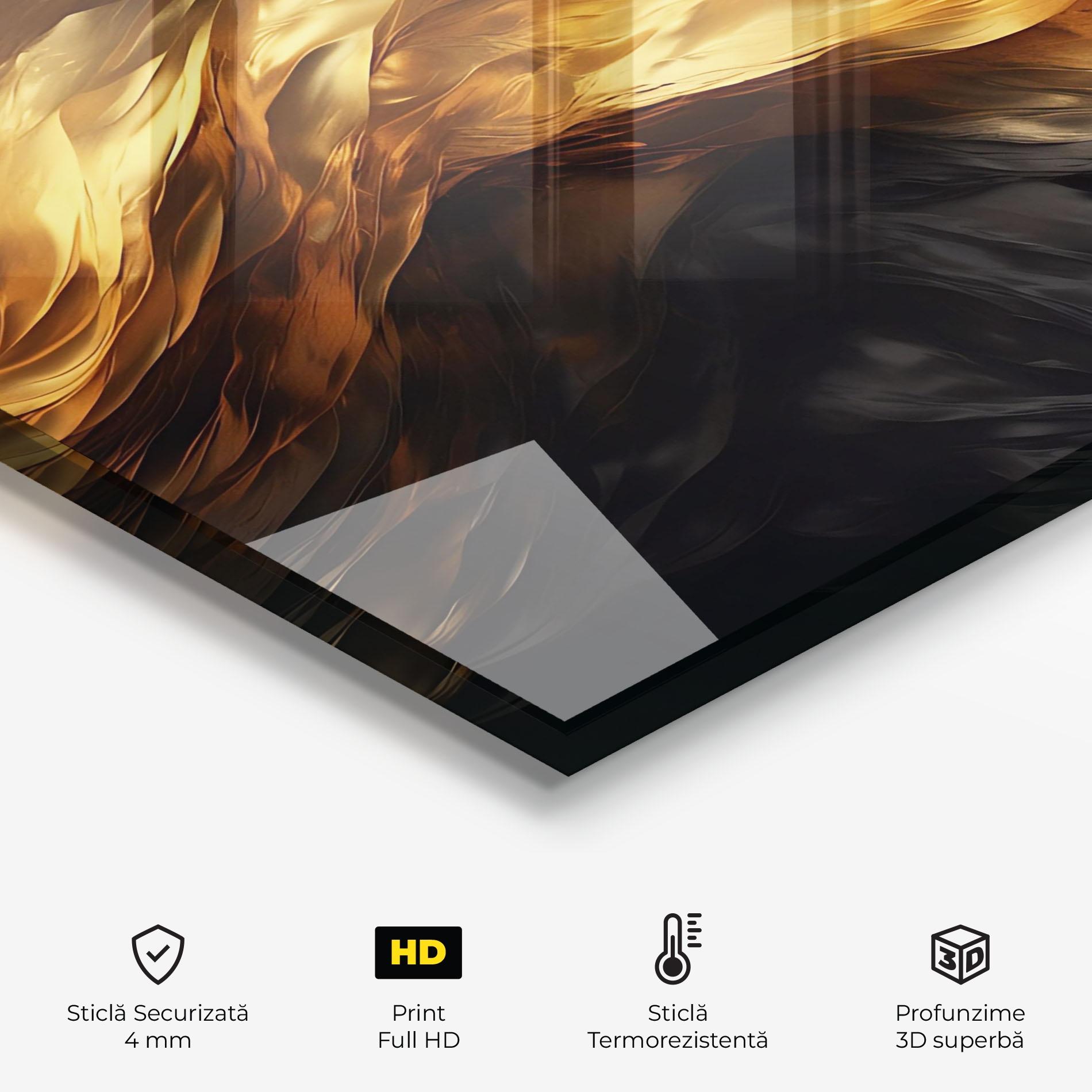 Panou Sticla Bucatarie Golden Waves With Black mockup 2