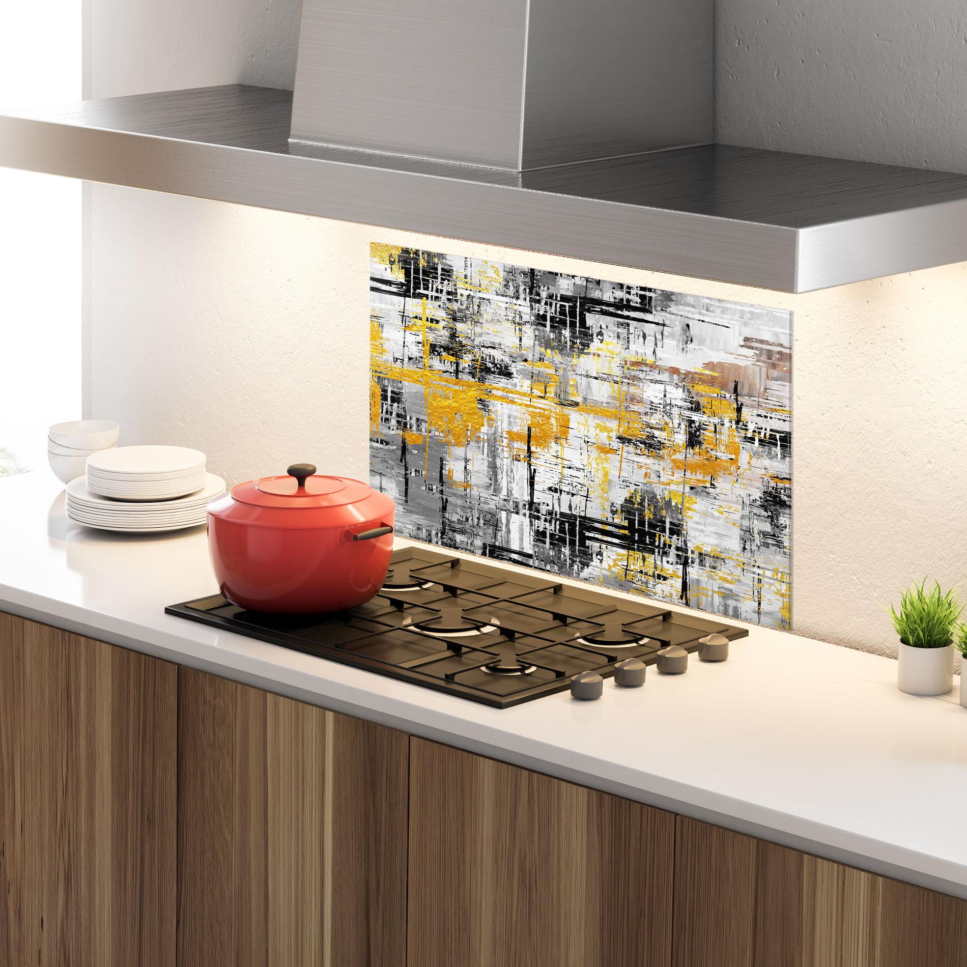 Panou Sticla Bucatarie Abstract Mix Color mockup 4