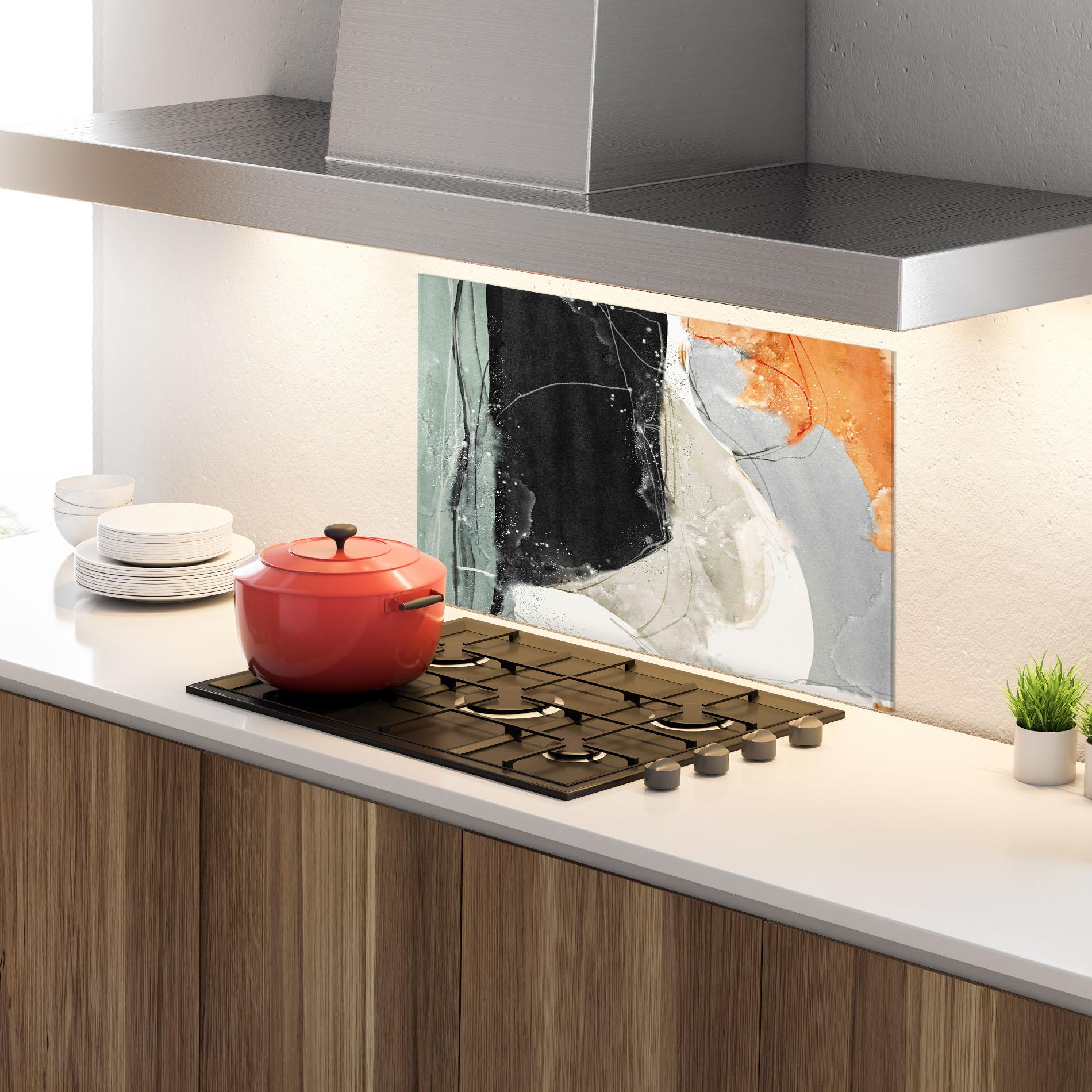 Panou Sticla Bucatarie Beautiful White Drops mockup 4