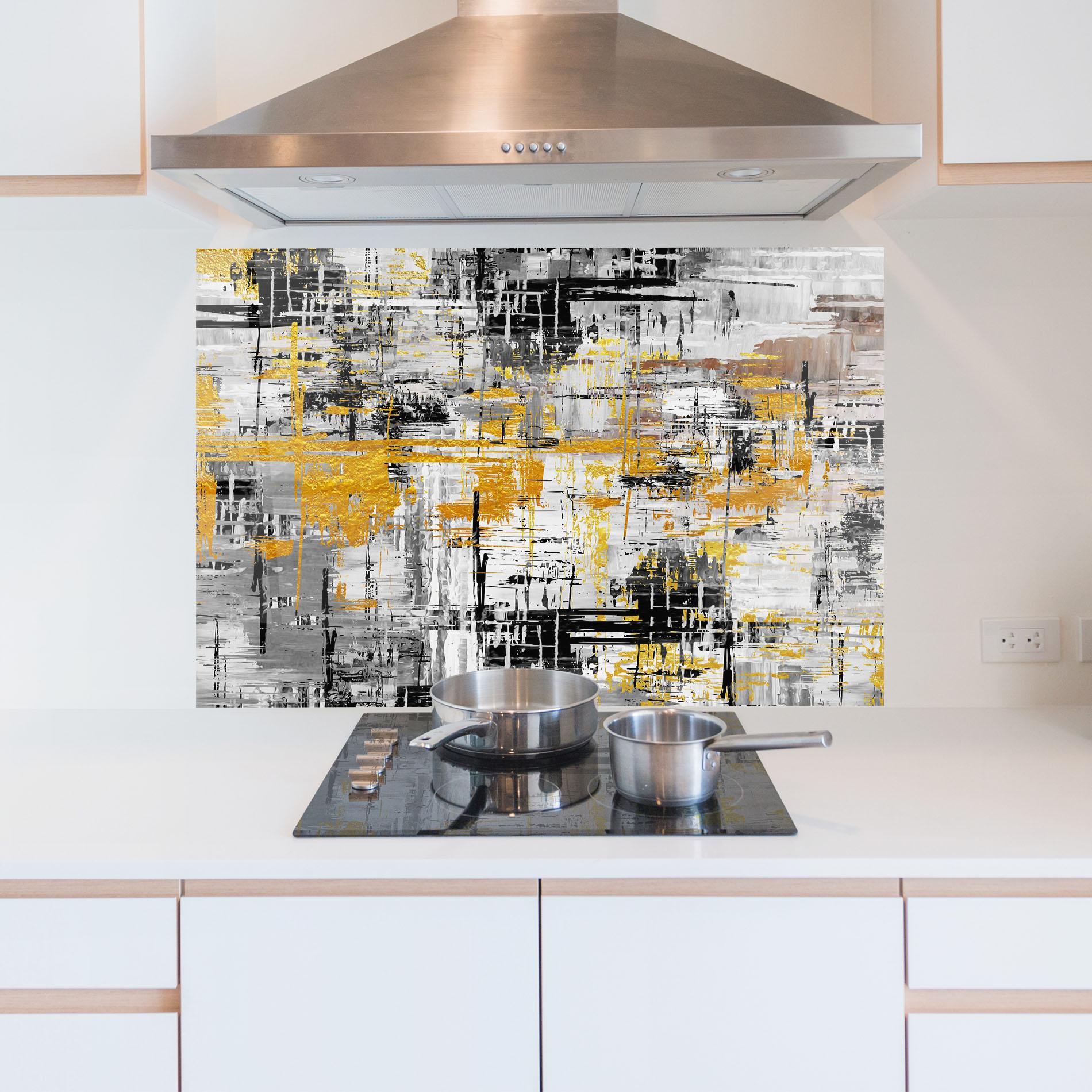 Panou Sticla Bucatarie Abstract Mix Color mockup 5