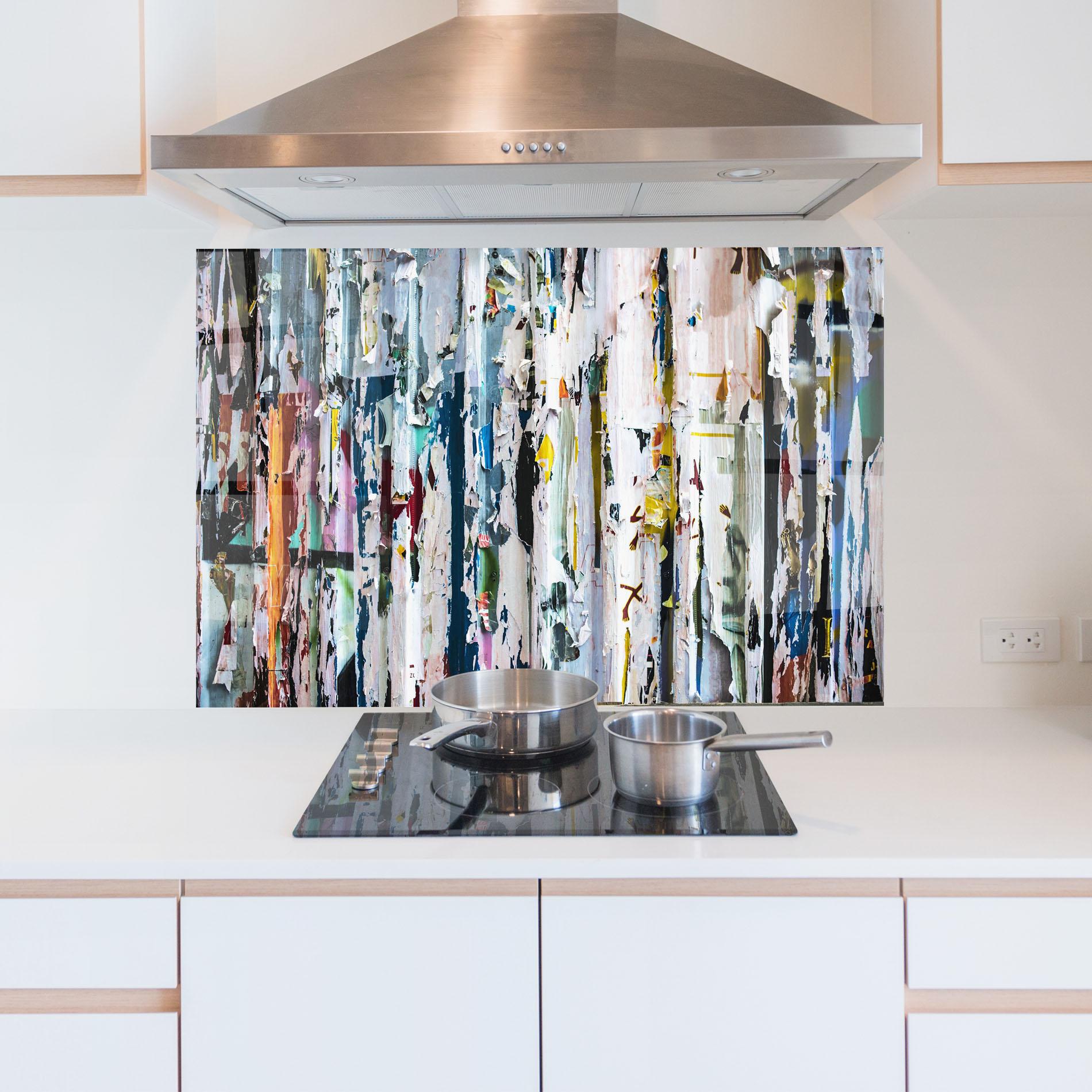 Panou Sticla Bucatarie Abstract Torn Paper mockup 5