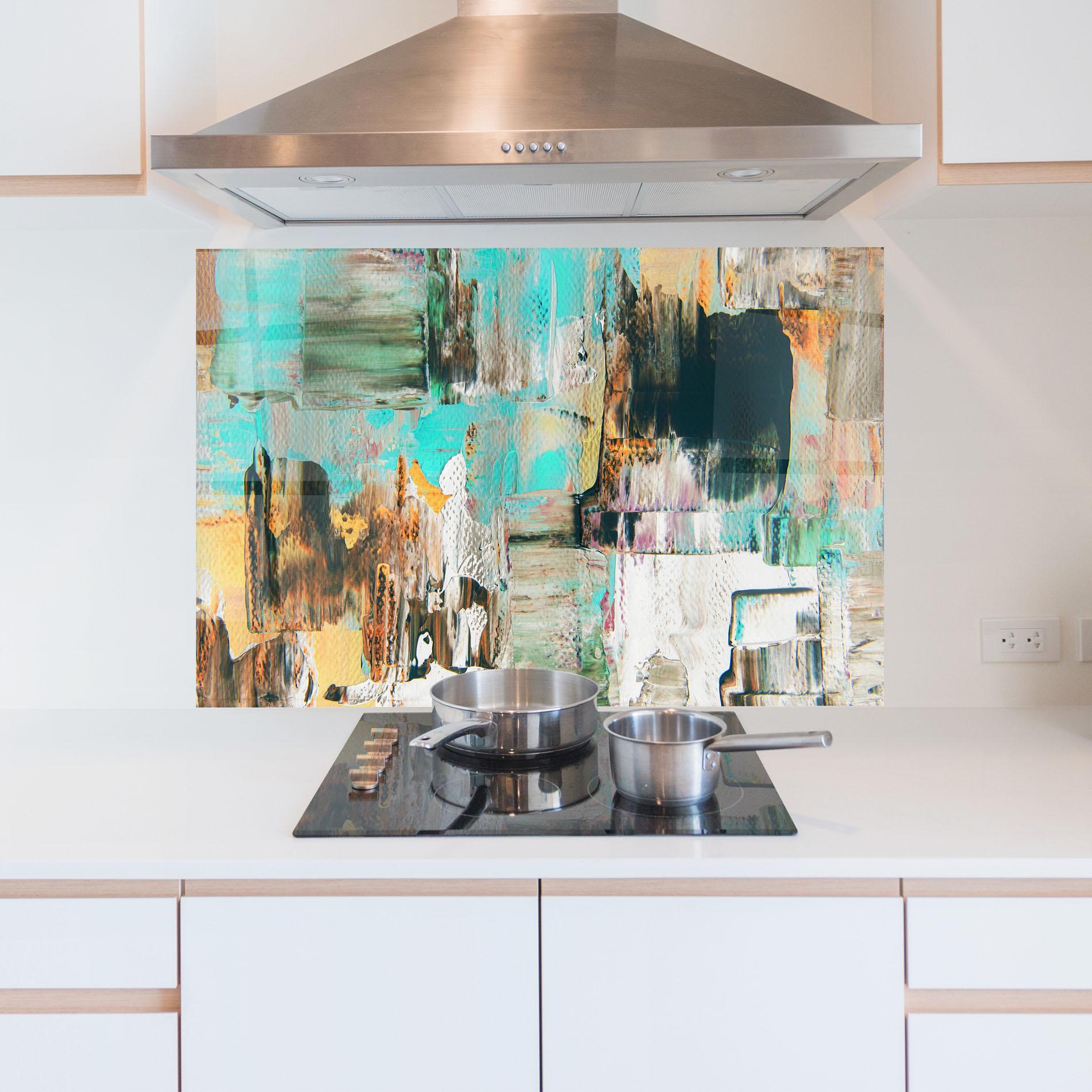 Panou Sticla Bucatarie Acrylic Textured Paint mockup 5