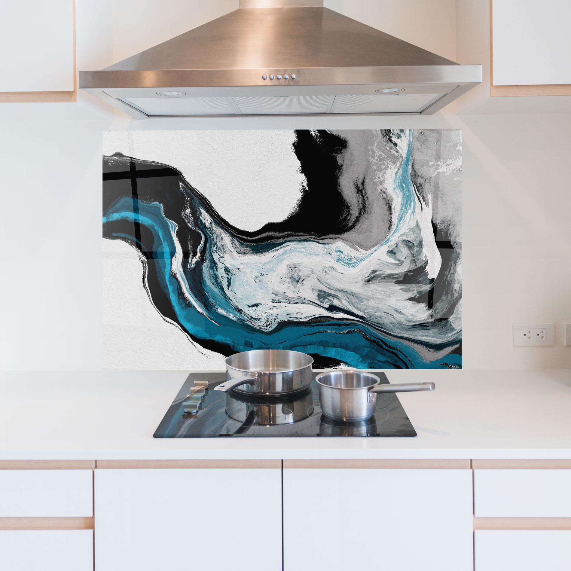 Panou Sticla Bucatarie Beautiful Abstract Wave mockup 5