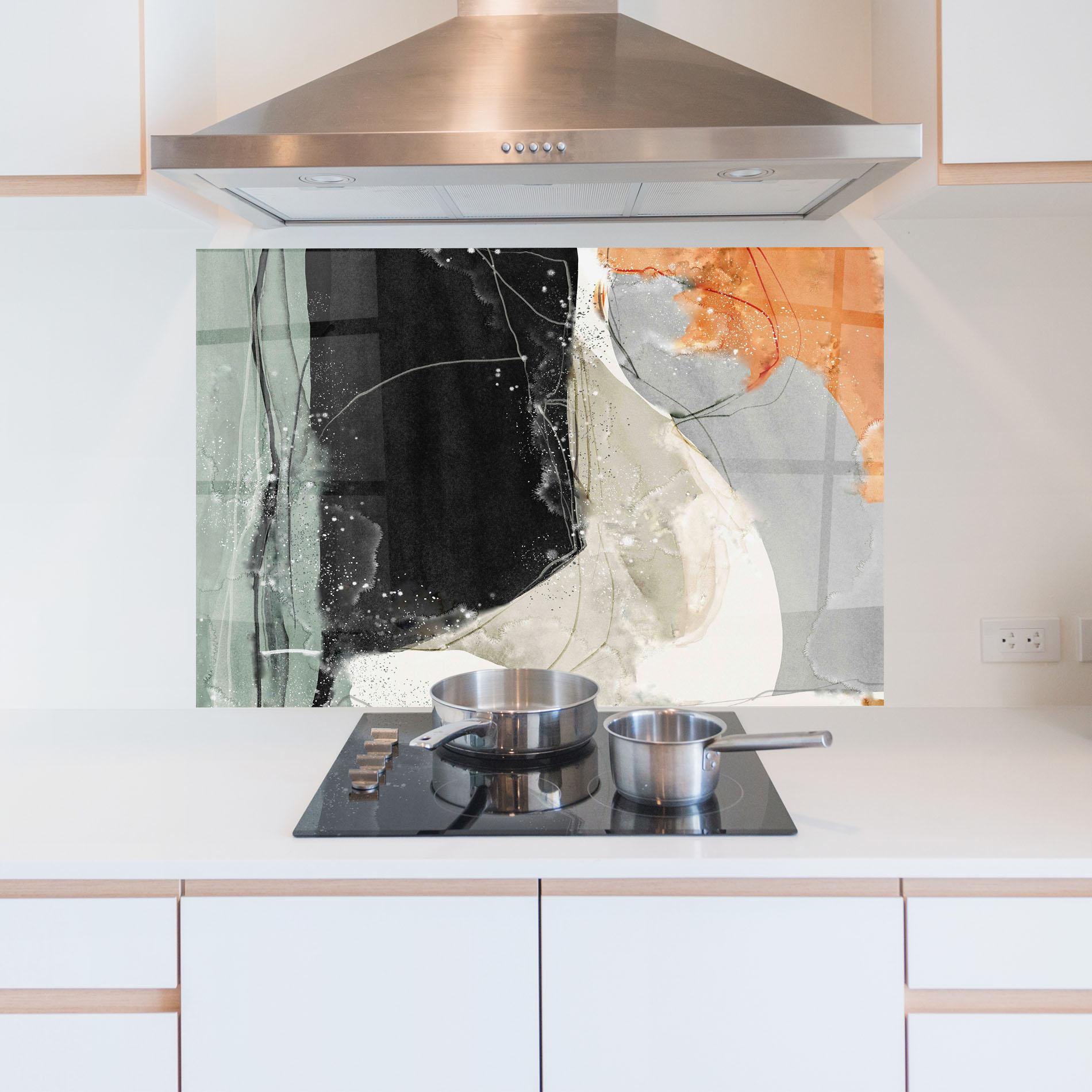 Panou Sticla Bucatarie Beautiful White Drops mockup 5