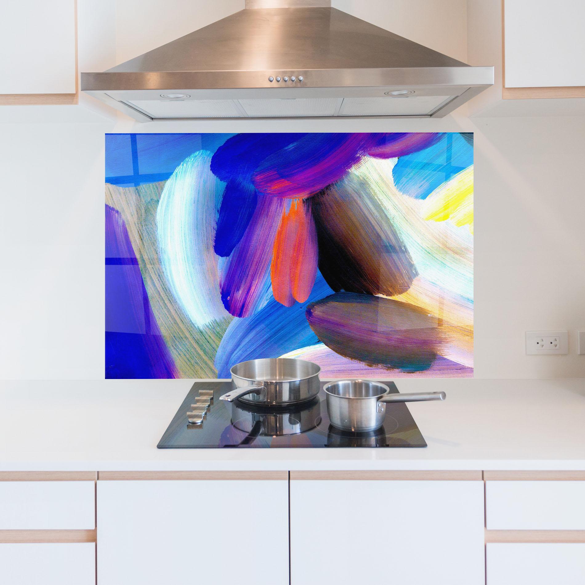 Panou Sticla Bucatarie Colorful Abstract mockup 5