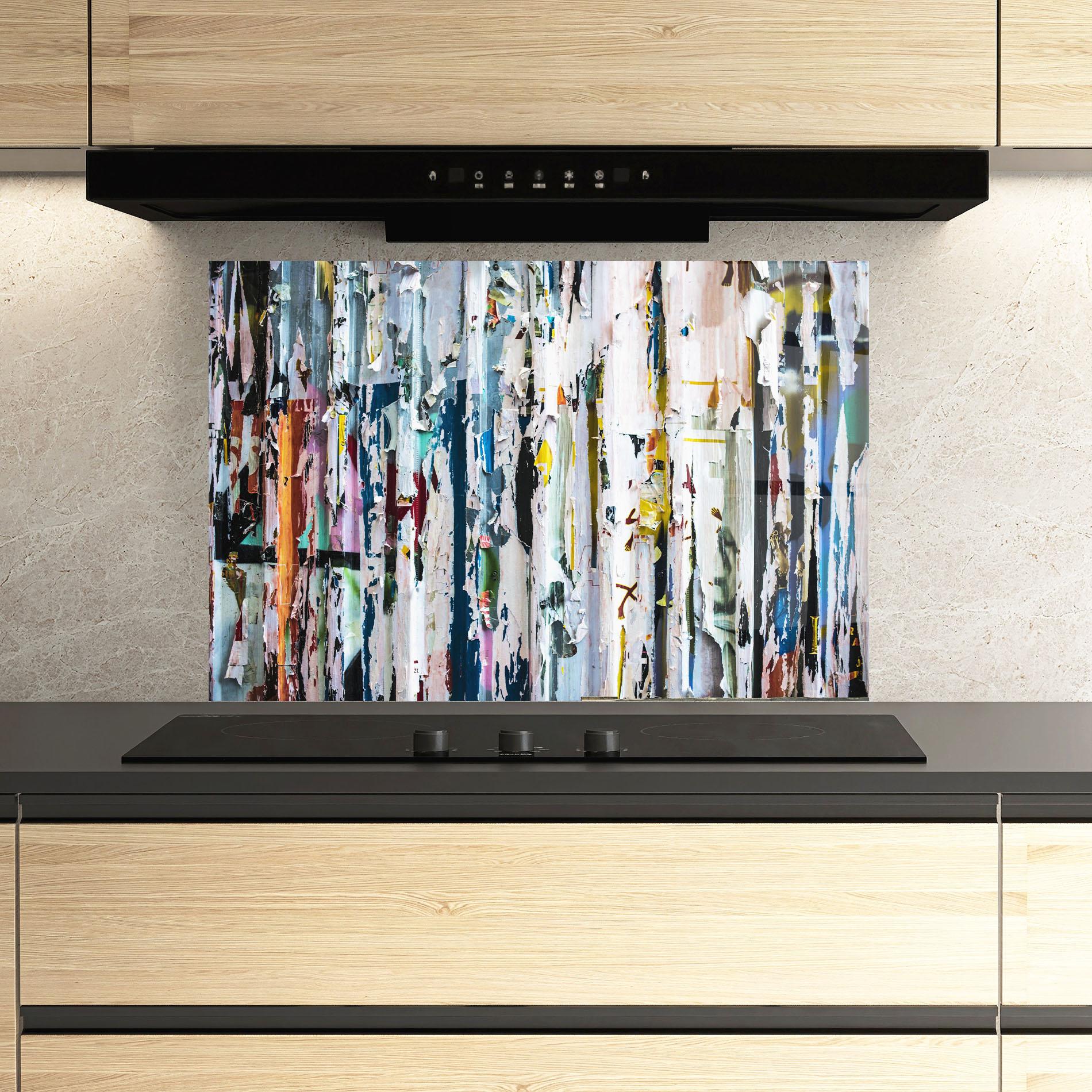 Panou Sticla Bucatarie Abstract Torn Paper mockup 3