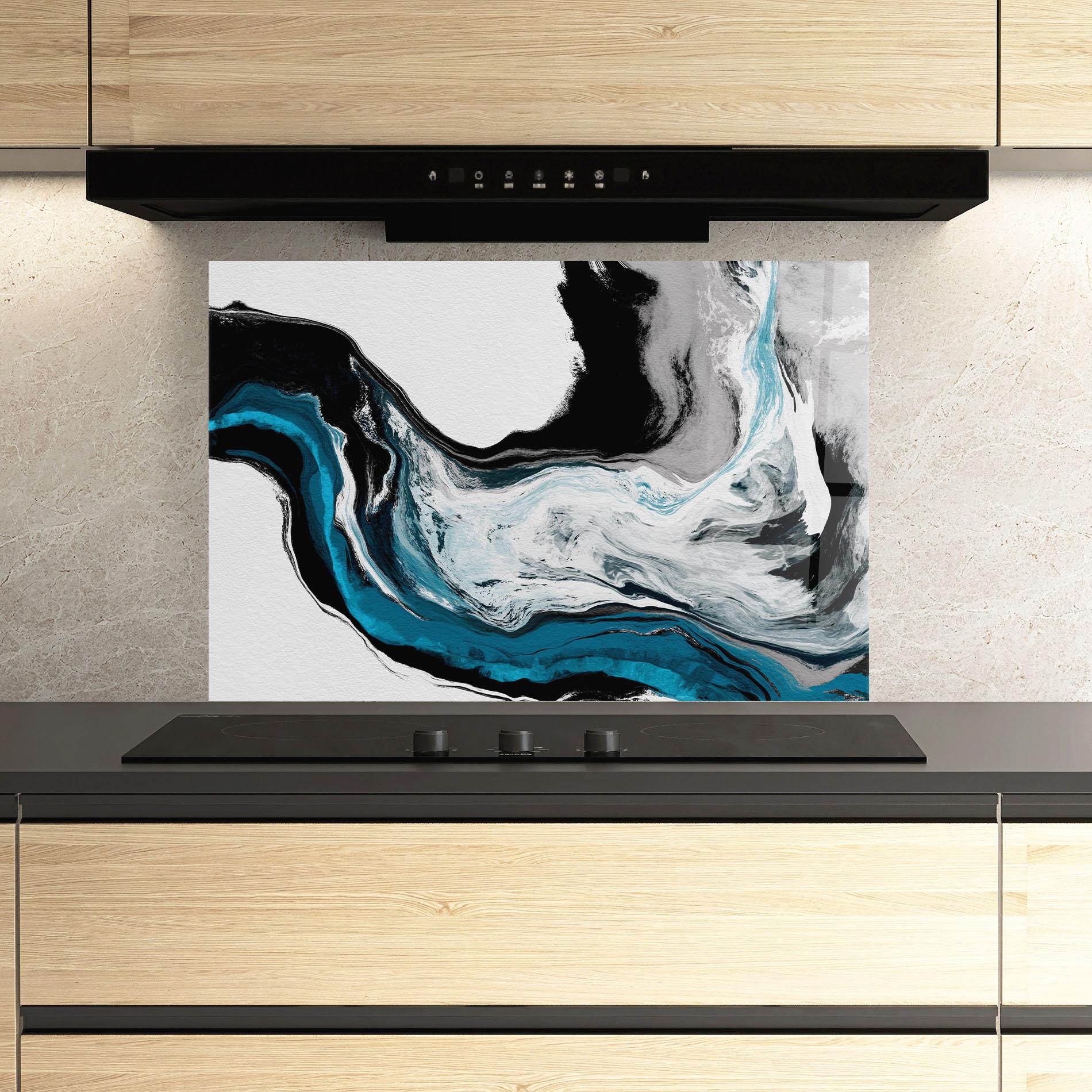 Panou Sticla Bucatarie Beautiful Abstract Wave mockup 3