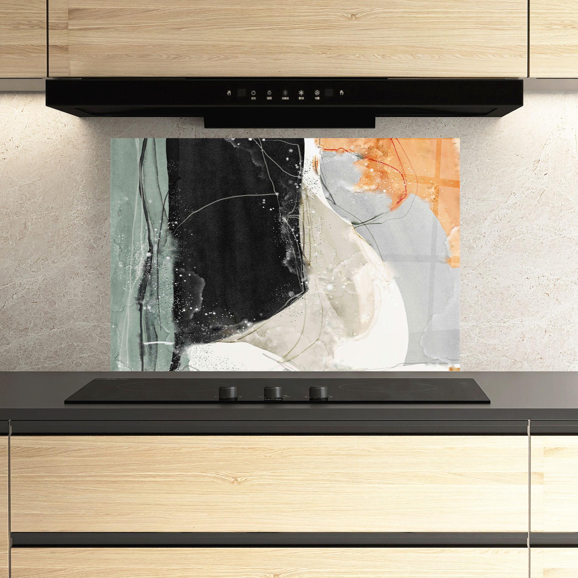 Panou Sticla Bucatarie Beautiful White Drops mockup 3