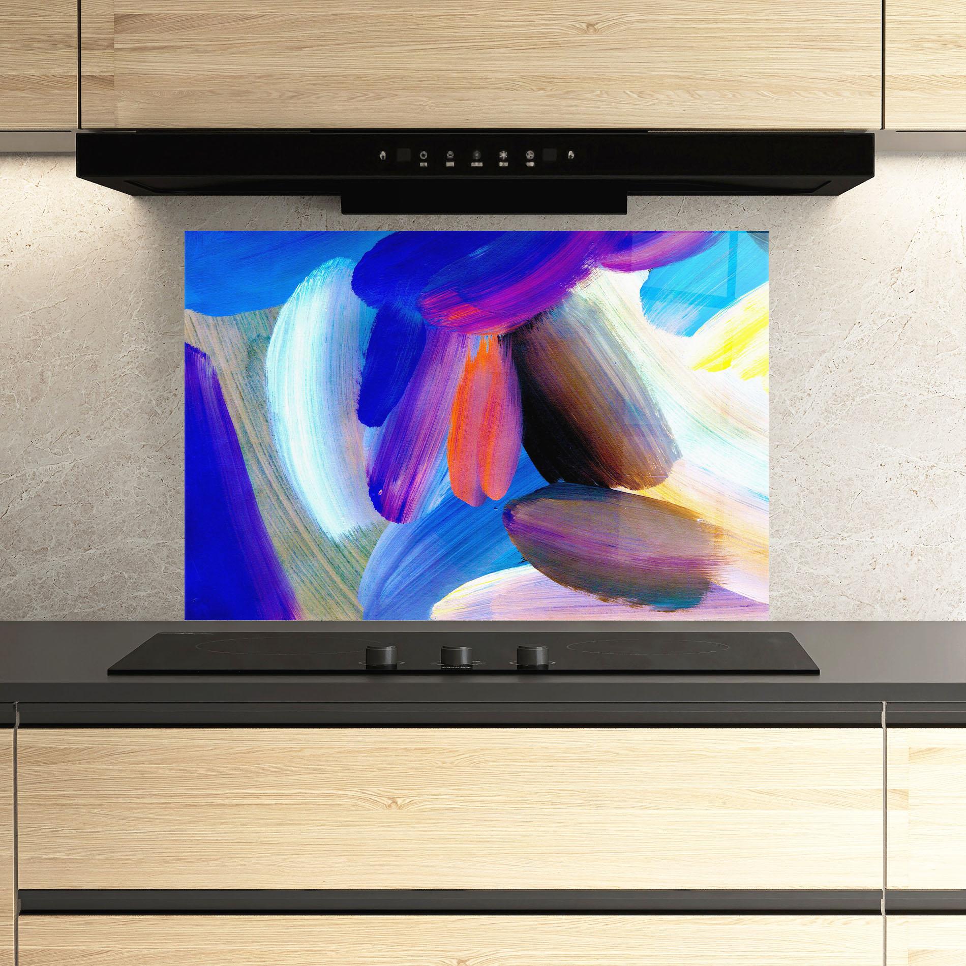 Panou Sticla Bucatarie Colorful Abstract mockup 3