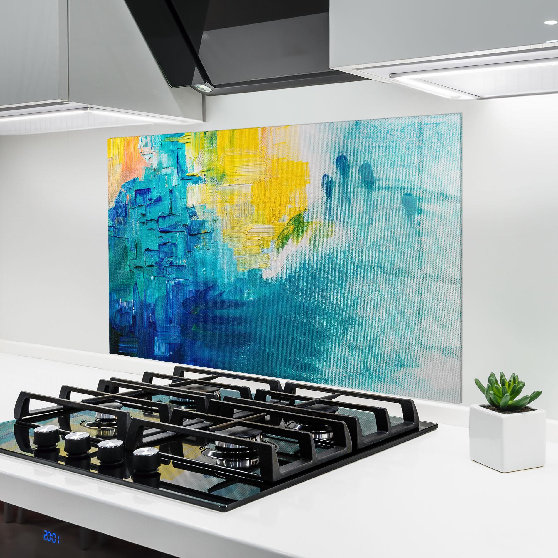 Panou Sticla Bucatarie Abstract Hand Mark mockup 6