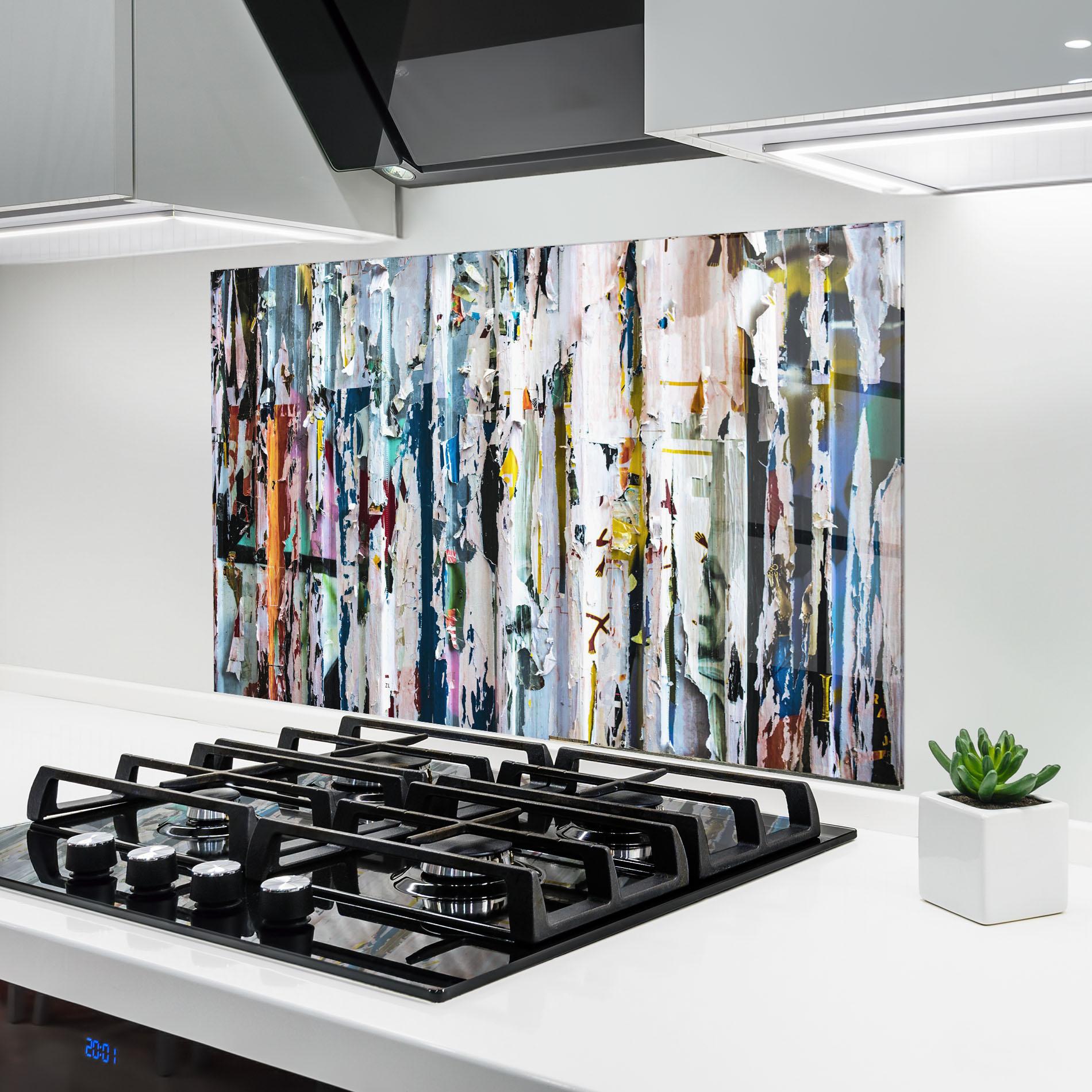 Panou Sticla Bucatarie Abstract Torn Paper mockup 6