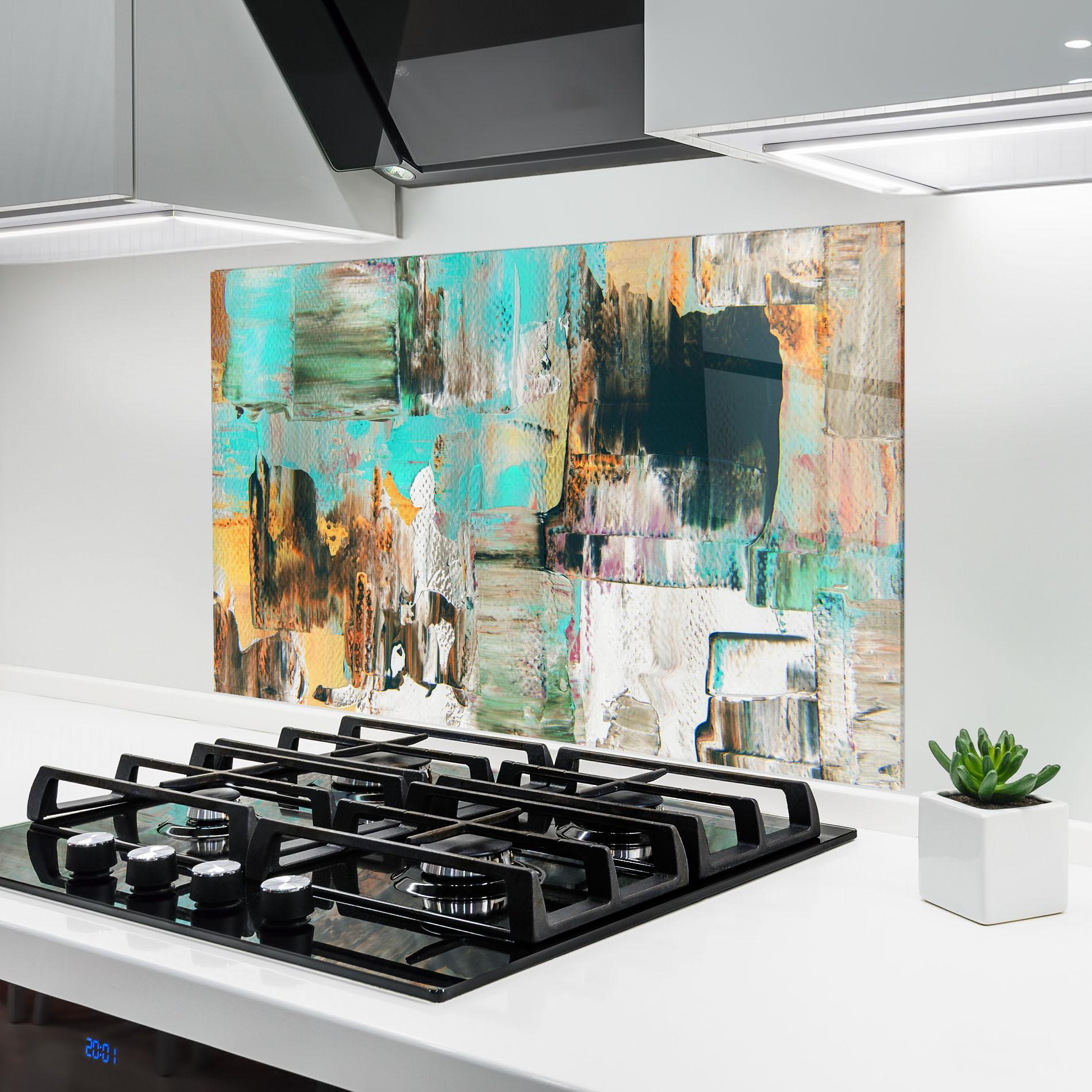 Panou Sticla Bucatarie Acrylic Textured Paint mockup 6