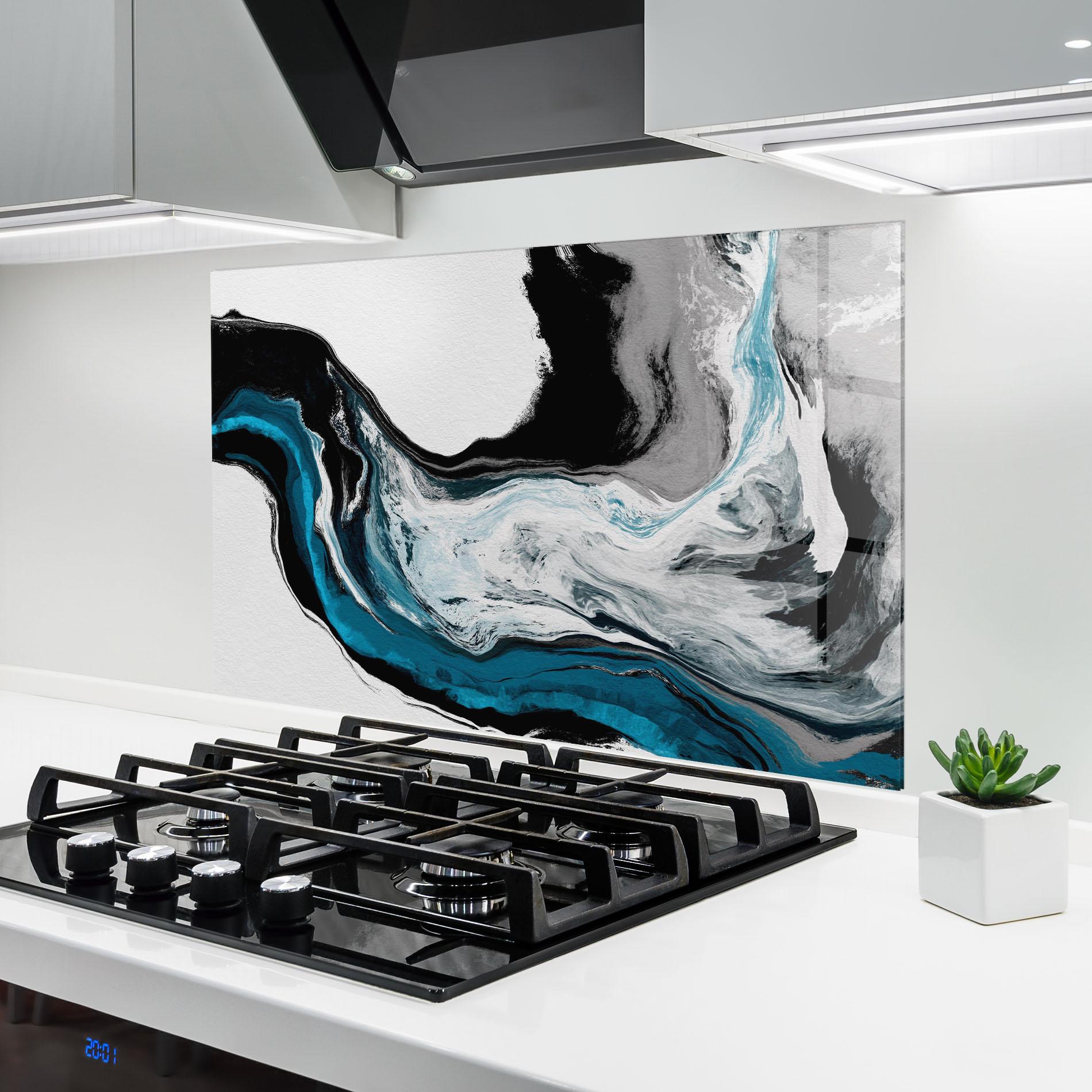 Panou Sticla Bucatarie Beautiful Abstract Wave mockup 6