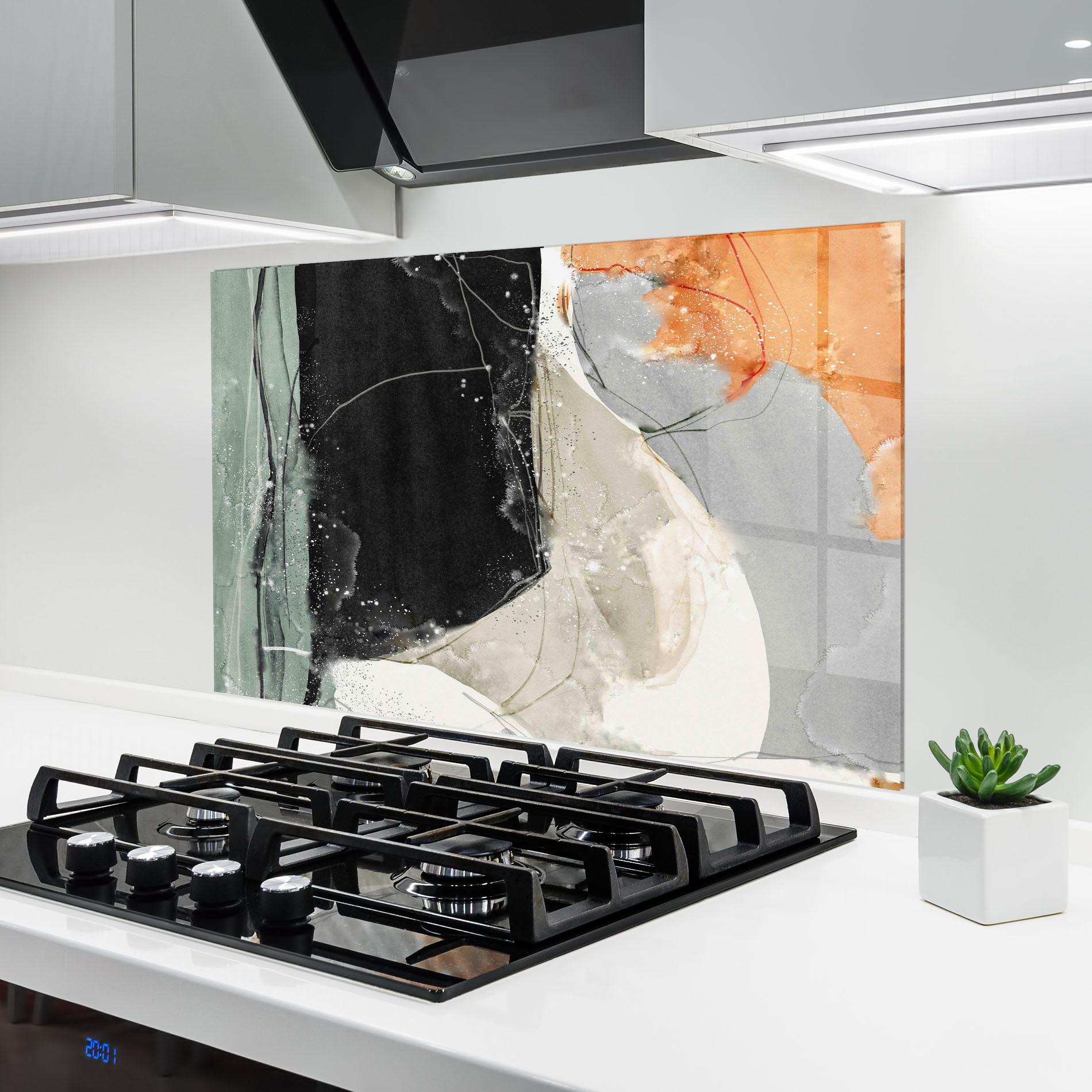 Panou Sticla Bucatarie Beautiful White Drops mockup 6