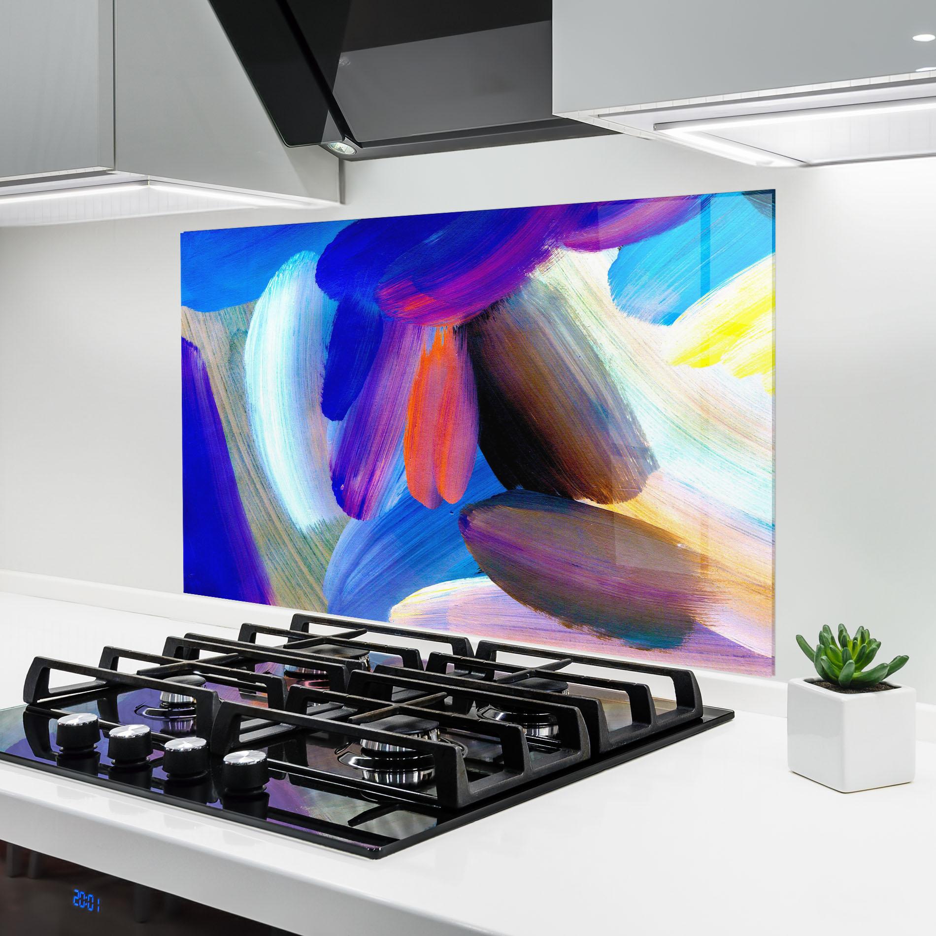 Panou Sticla Bucatarie Colorful Abstract mockup 6