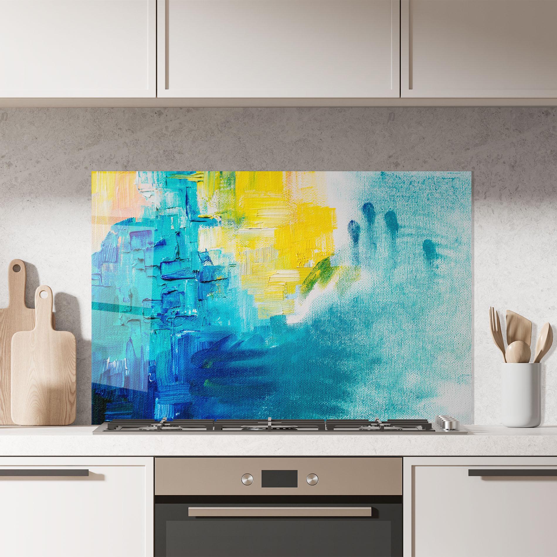 Panou Sticla Bucatarie Abstract Hand Mark mockup 7