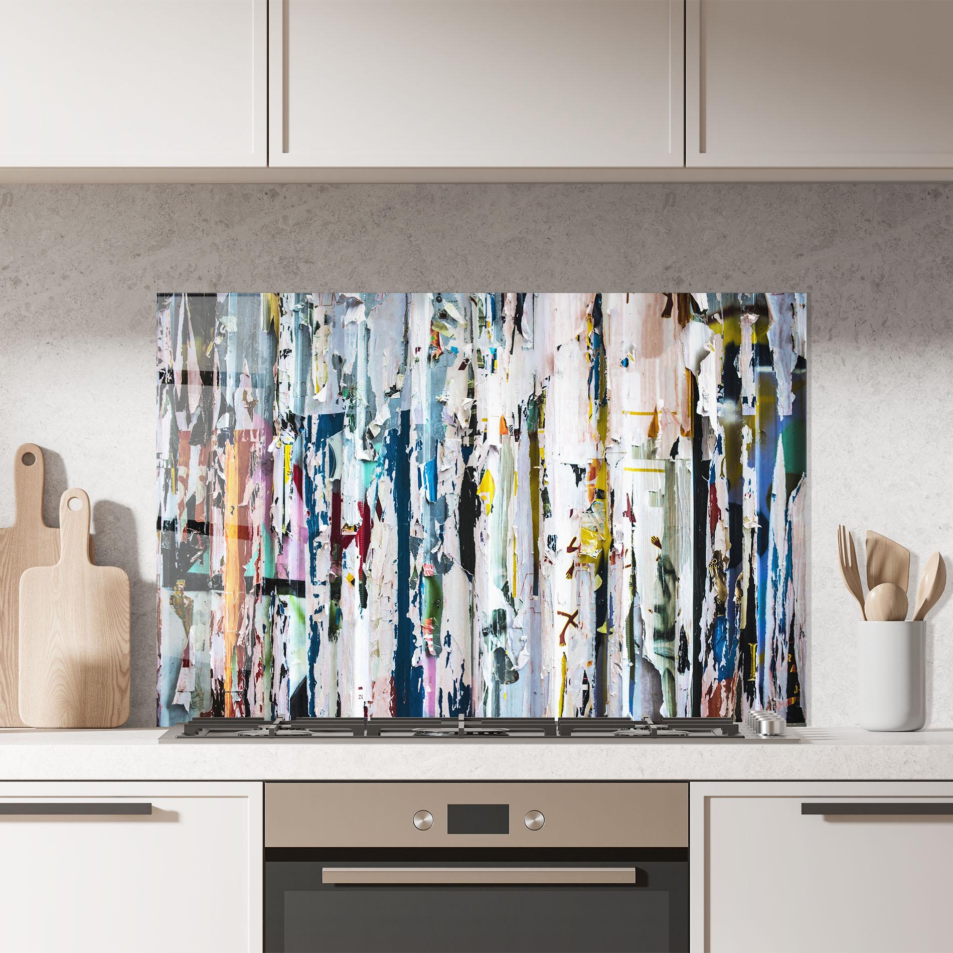 Panou Sticla Bucatarie Abstract Torn Paper mockup 7