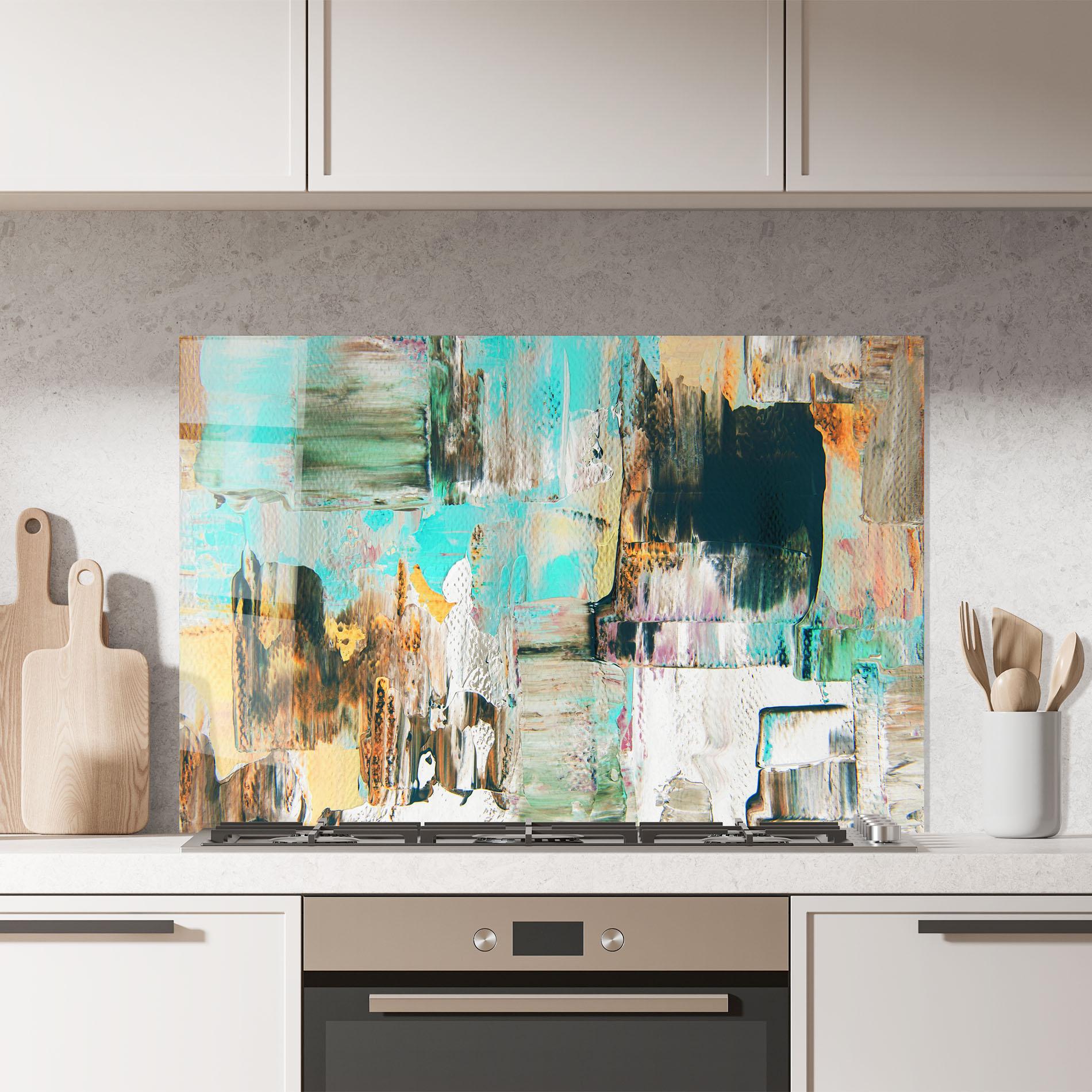 Panou Sticla Bucatarie Acrylic Textured Paint mockup 7