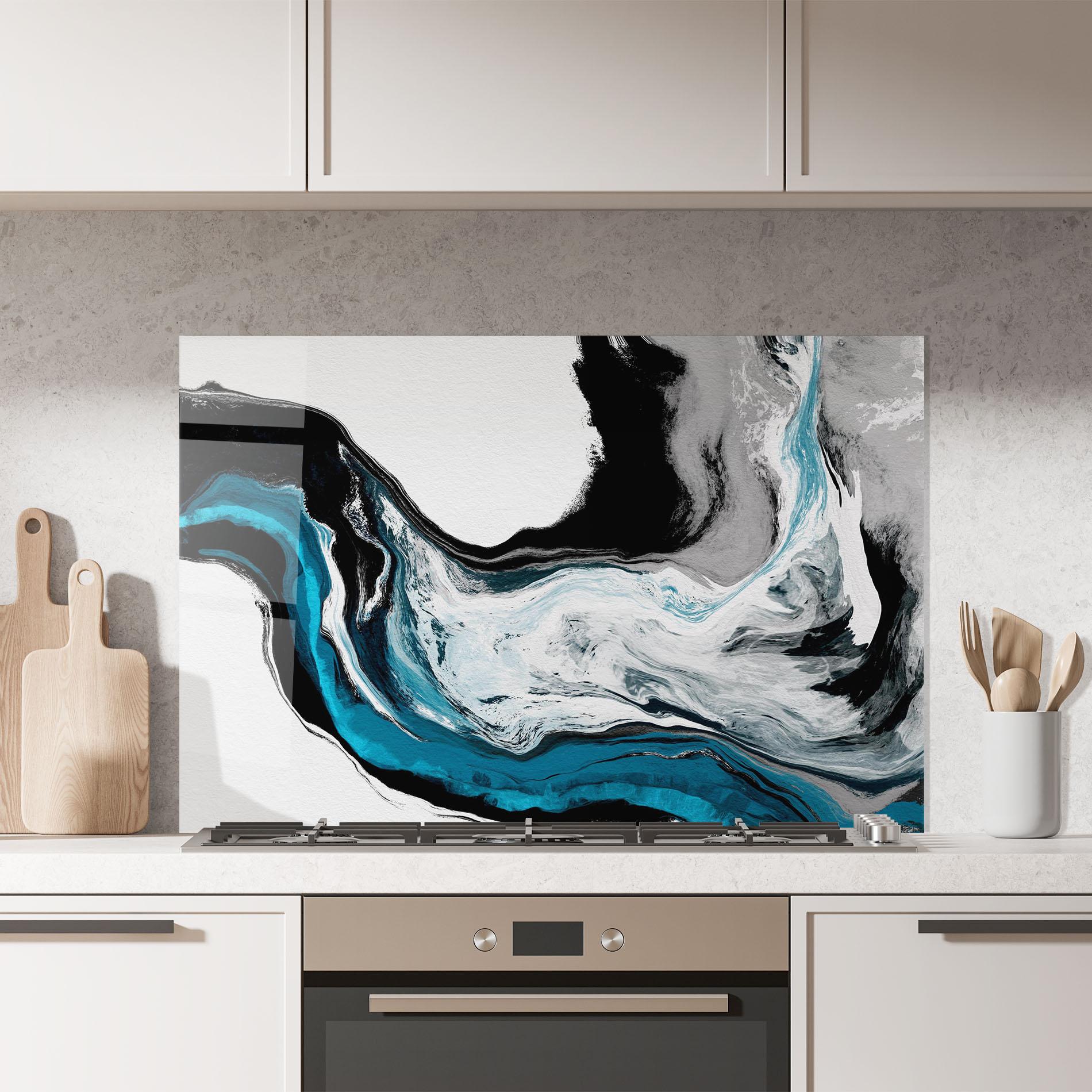 Panou Sticla Bucatarie Beautiful Abstract Wave mockup 7