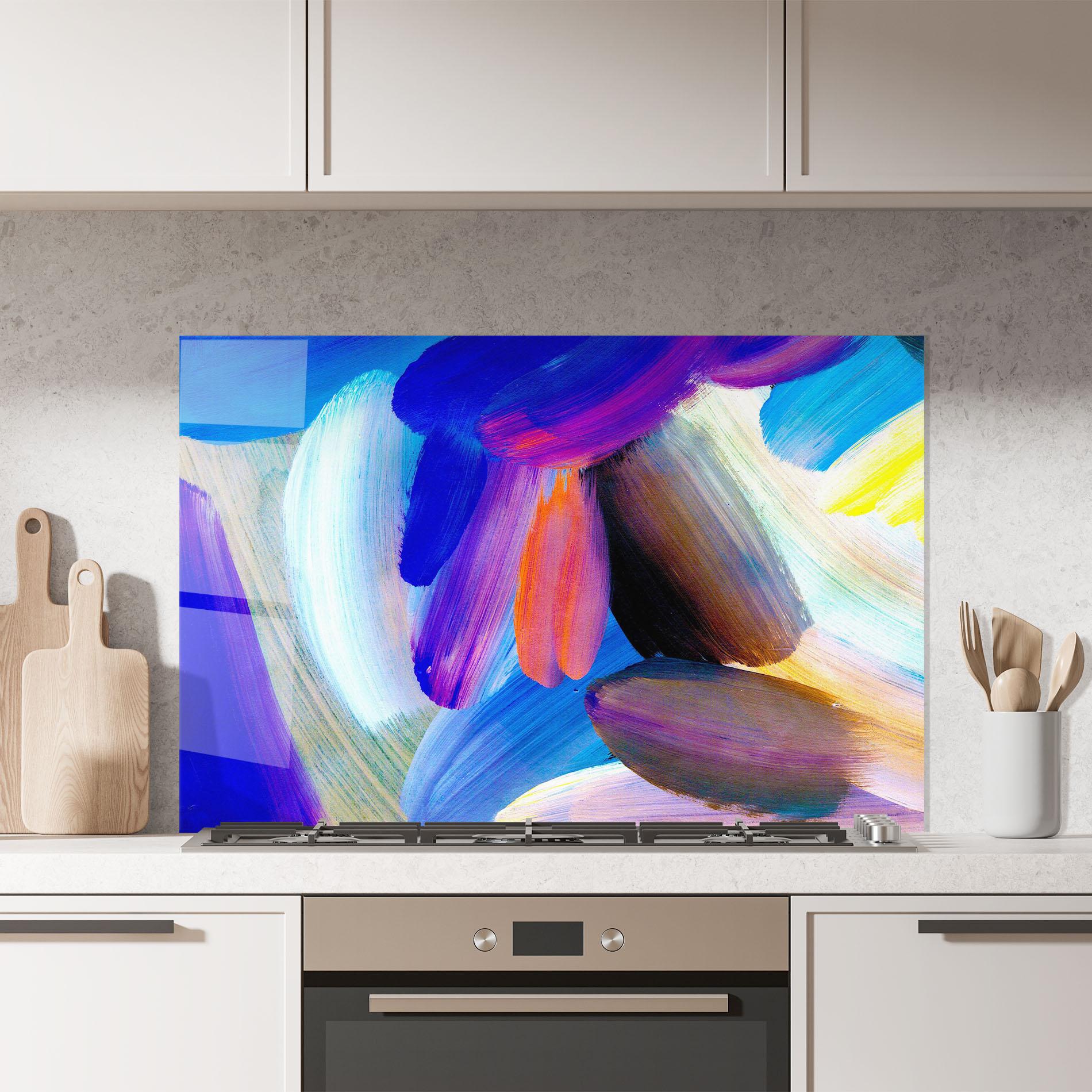 Panou Sticla Bucatarie Colorful Abstract mockup 7