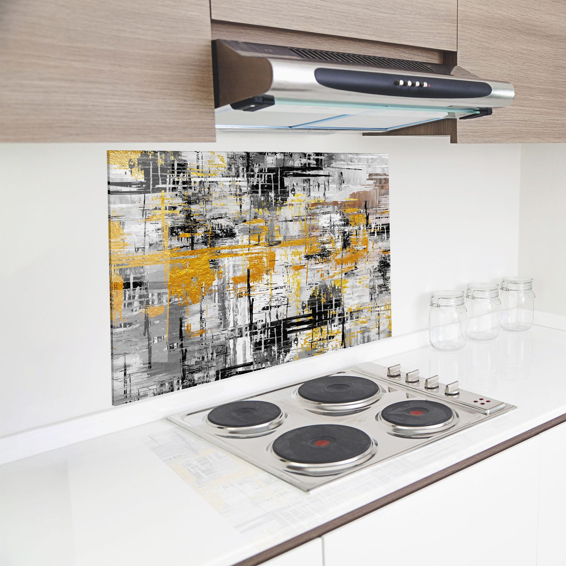 Panou Sticla Bucatarie Abstract Mix Color mockup 8